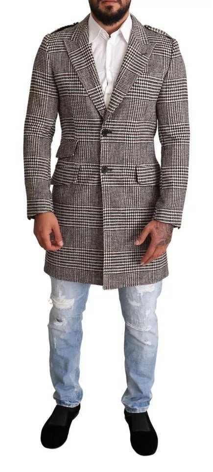 Dolce & Gabbana Gray Check Plaid Long Trench Coat Jacket – IT44 | XS par Dolce & Gabbana | Disponible sur Sandy Store ByNet