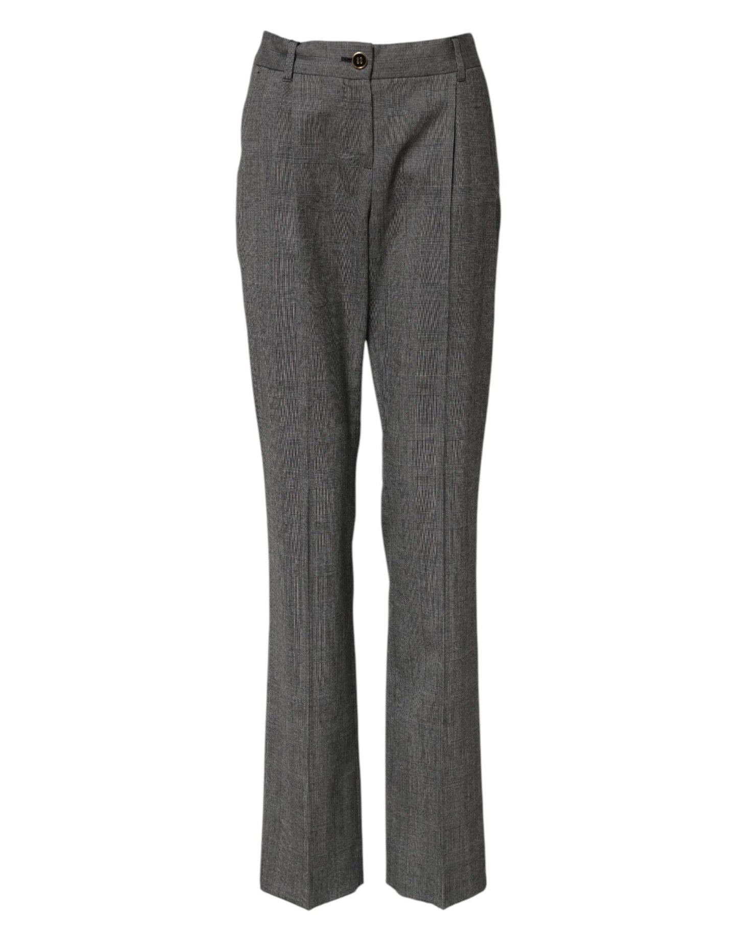 Dolce & Gabbana Gray Checkered High Waist Flared Pants – IT36|XXS par Dolce & Gabbana | Disponible sur Sandy Store ByNet