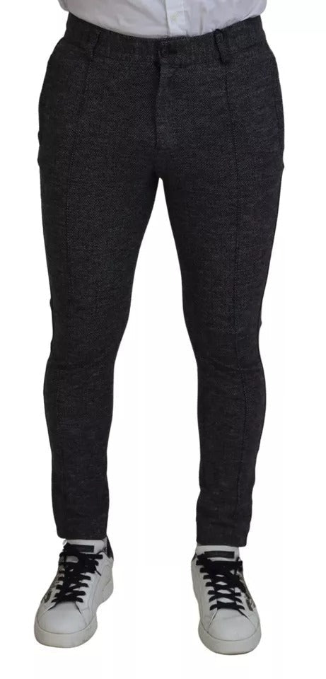 Dolce & Gabbana Gray Chevron Viscose Skinny Pants – IT48 | M par Dolce & Gabbana | Disponible sur Sandy Store ByNet