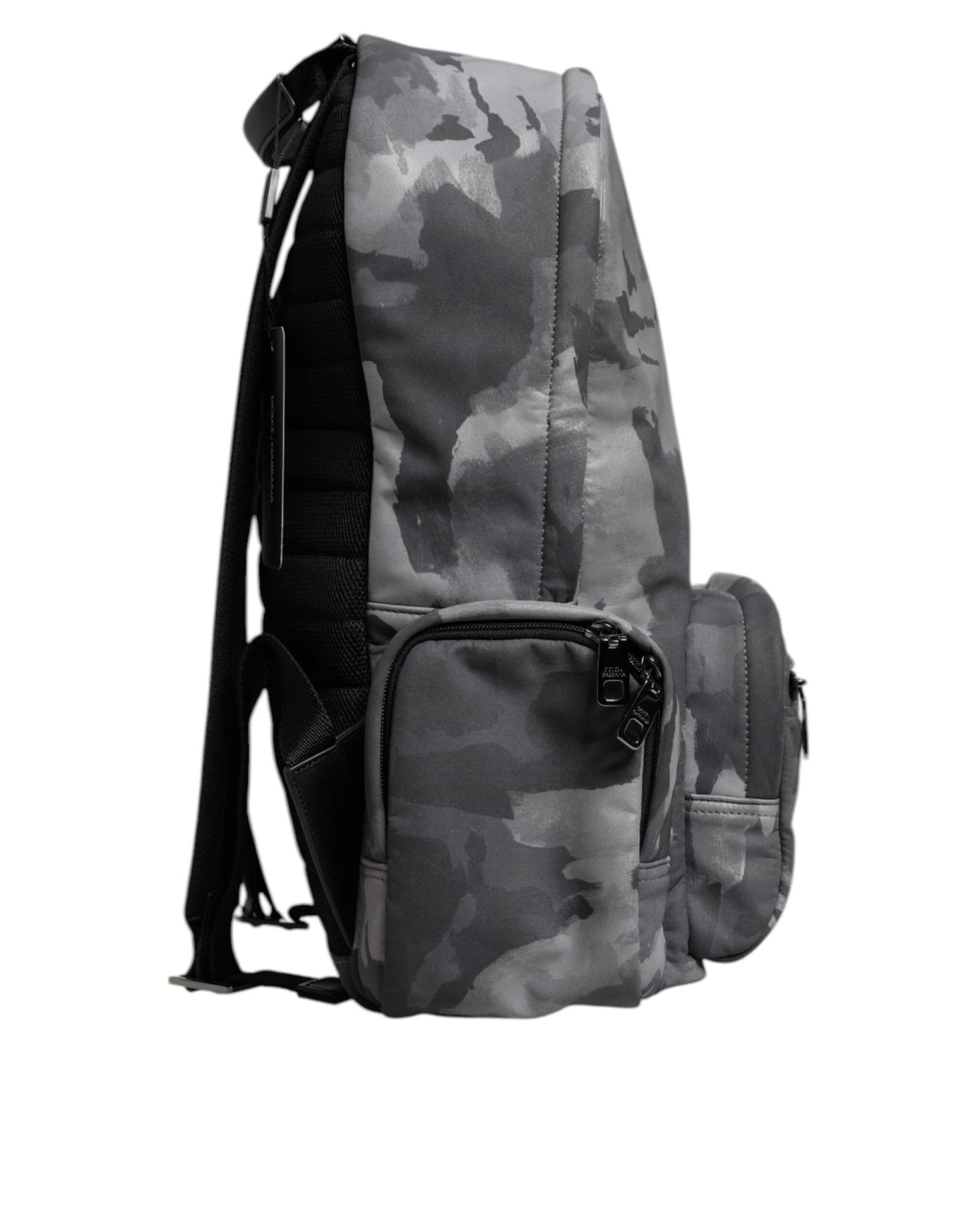 Dolce & Gabbana Gray Cotton Camouflage Logo Plaque Backpack Bag - Sandy Store ByNet