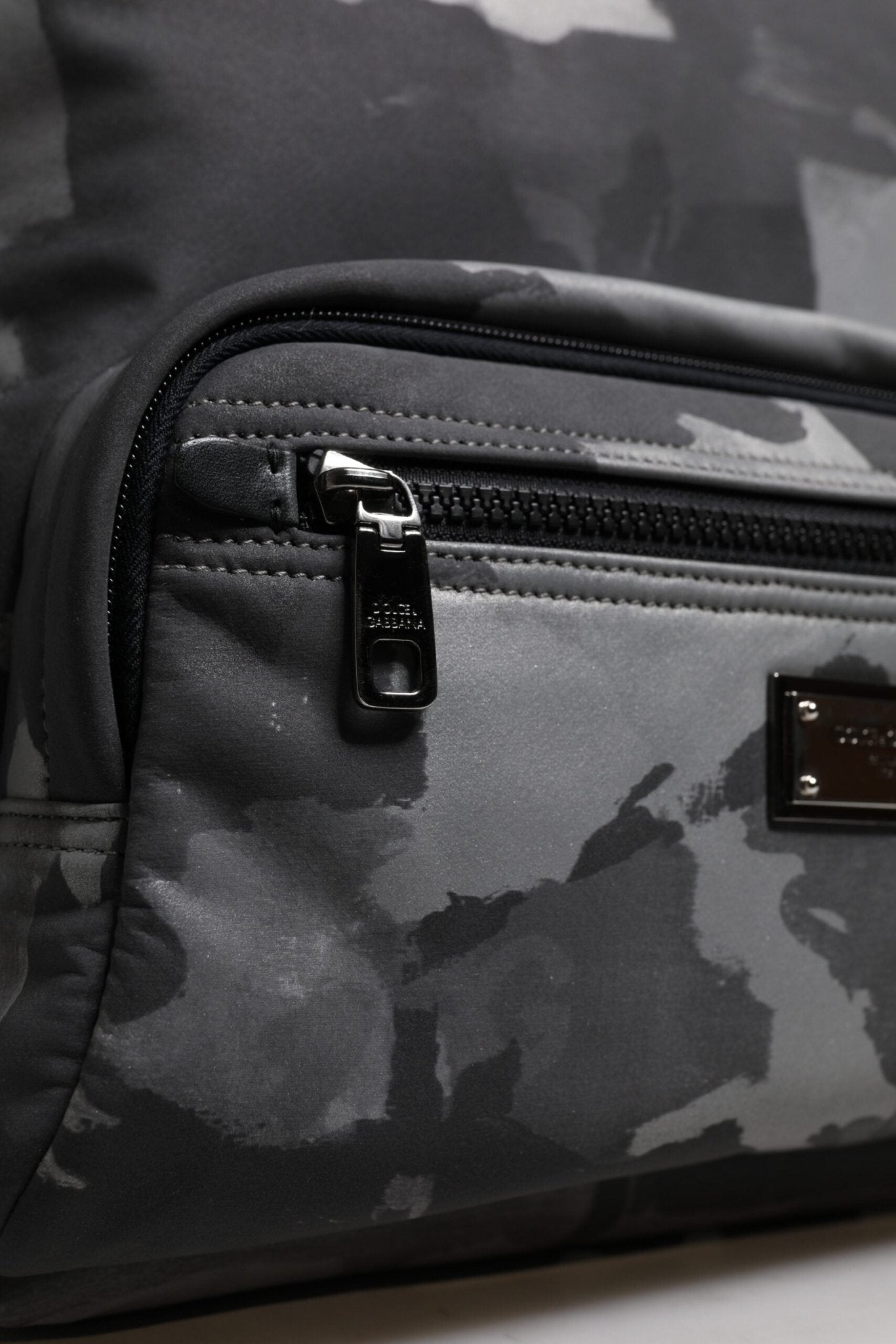 Dolce & Gabbana Gray Cotton Camouflage Logo Plaque Backpack Bag - Sandy Store ByNet