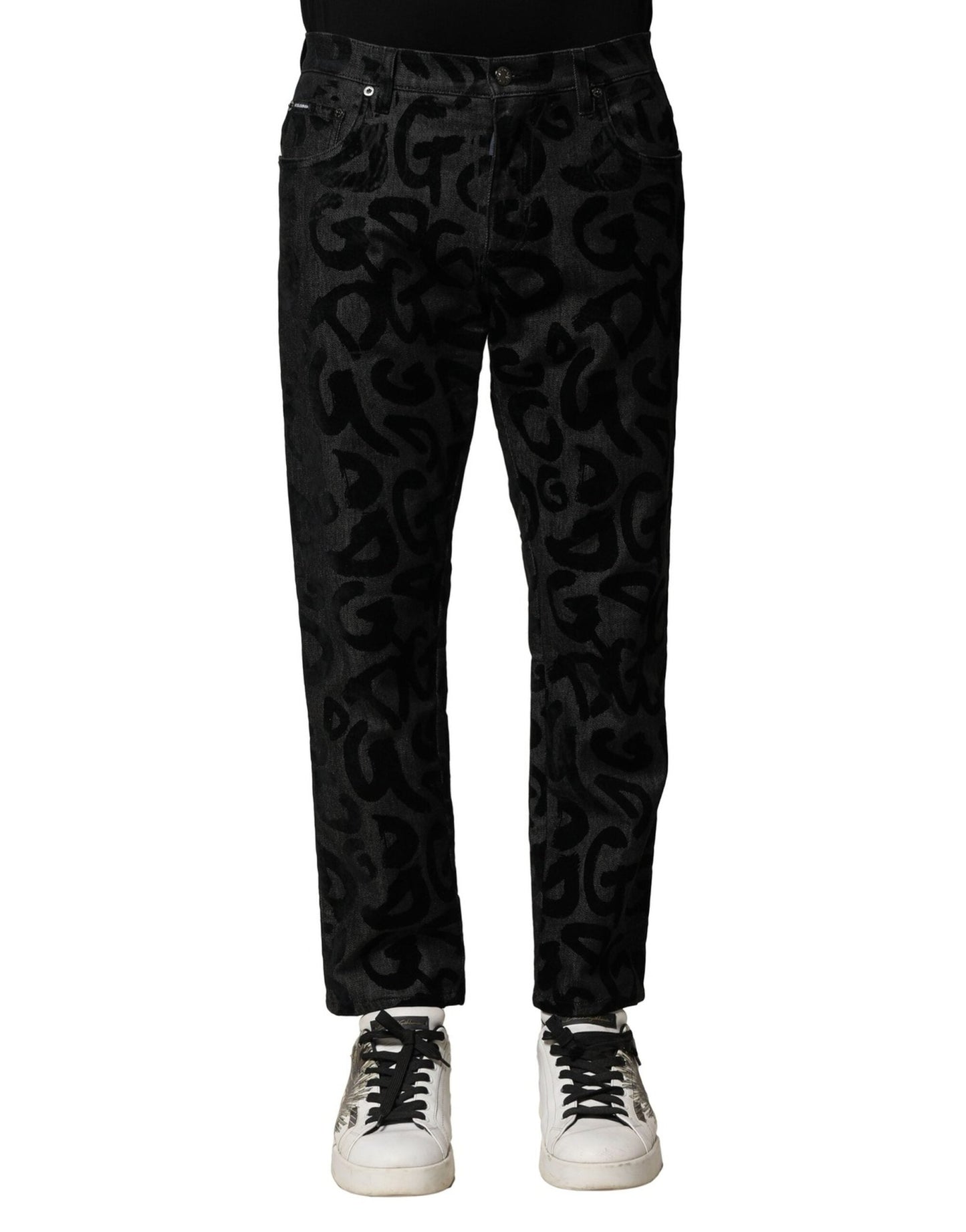 Dolce & Gabbana Gray Cotton DG Logo Straight Men Denim Jeans – IT46 | S par Dolce & Gabbana | Disponible sur Sandy Store ByNet