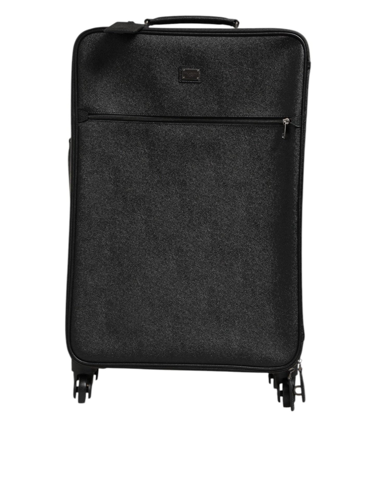 Dolce & Gabbana Gray Leather Logo Plaque Trolley Travel Wheel Men Suitcase Bag – par Dolce & Gabbana | Disponible sur Sandy Store ByNet