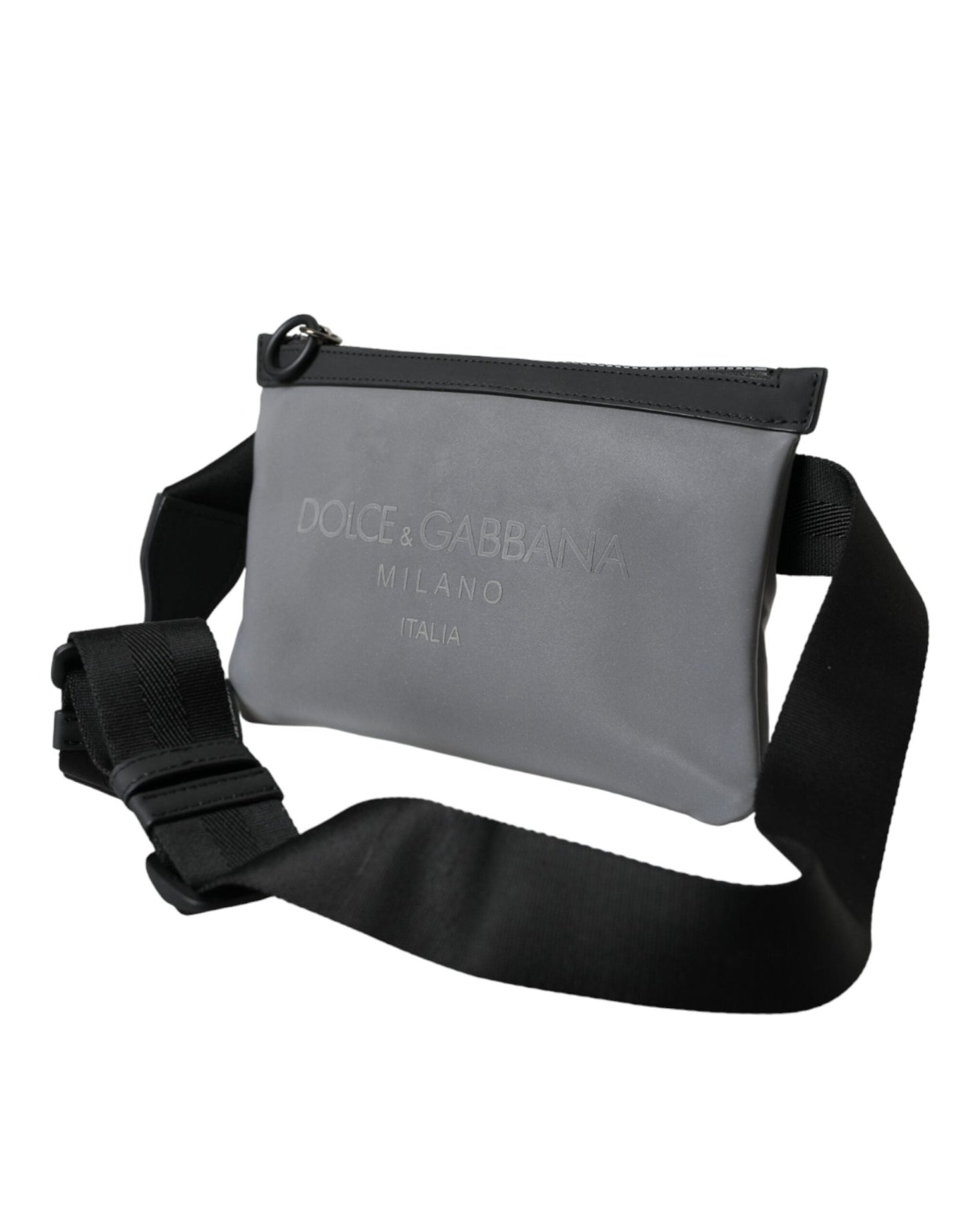 Dolce & Gabbana Gray Neoprene Logo Zip Waist Fanny Pack Belt Pouch Bag - Sandy Store ByNet