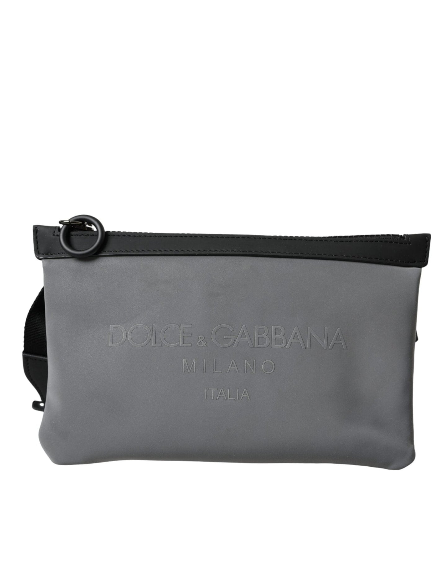 Dolce & Gabbana Gray Neoprene Logo Zip Waist Fanny Pack Belt Pouch Bag - Sandy Store ByNet