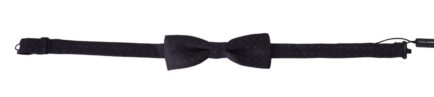 Dolce & Gabbana Gray Pattern Silk Adjustable Neck Papillon Bow Tie – par Dolce & Gabbana | Disponible sur Sandy Store ByNet