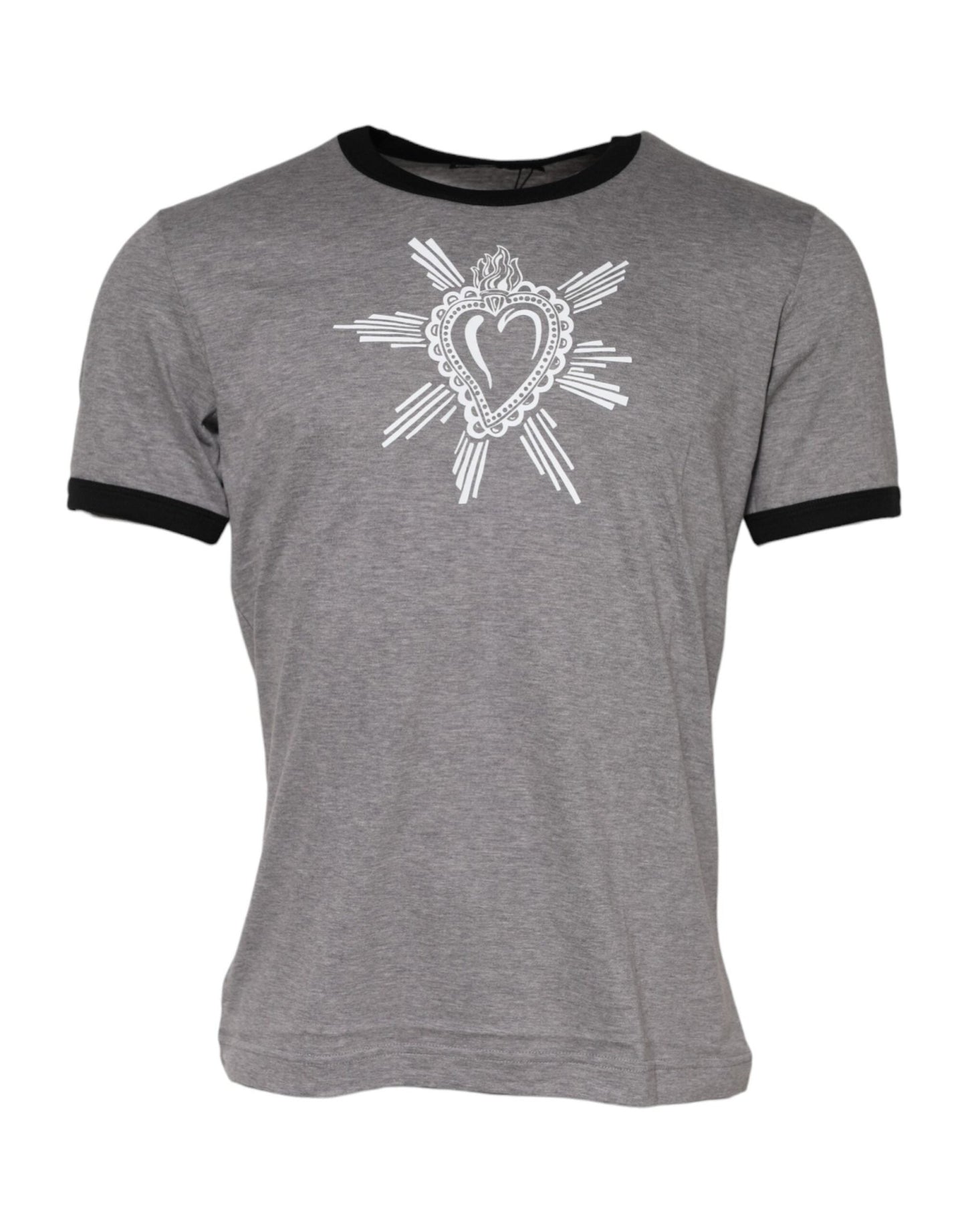 Dolce & Gabbana Gray Sacred Heart Cotton Crew Neck T-shirt – IT48 | M par Dolce & Gabbana | Disponible sur Sandy Store ByNet