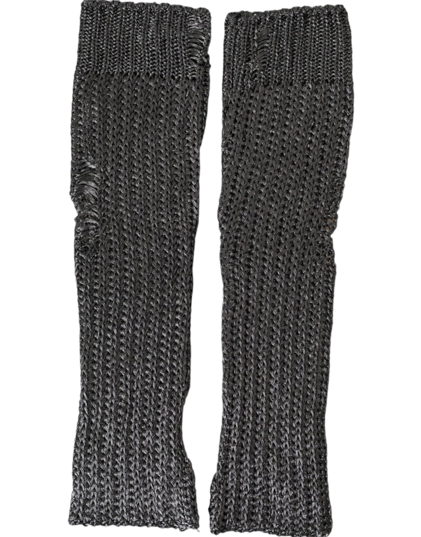 Dolce & Gabbana Gray Viscose Knitted Finger Less Gloves - Sandy Store ByNet