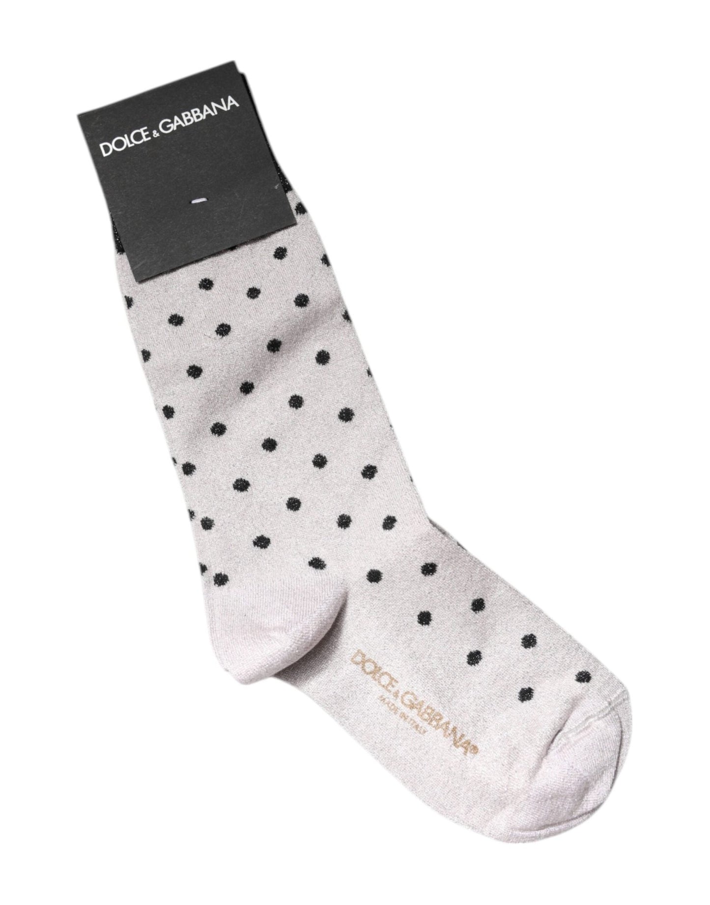 Dolce & Gabbana Gray Viscose Stretch Dotted Socks – S par Dolce & Gabbana | Disponible sur Sandy Store ByNet