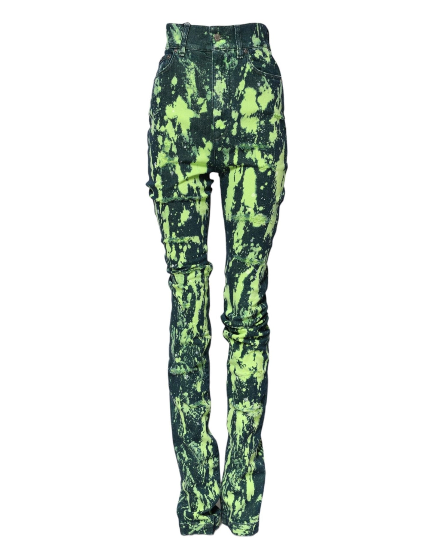 Dolce & Gabbana Green Color Splash High Waist Denim Jeans – IT40|S par Dolce & Gabbana | Disponible sur Sandy Store ByNet