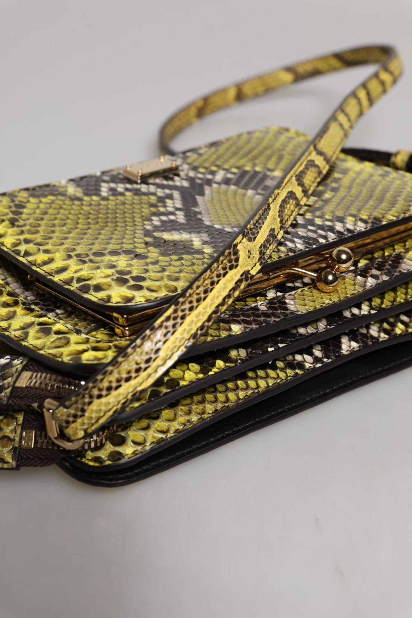 Dolce & Gabbana Green Exotic Leather DG Plaque Crossbody Clutch Bag - Sandy Store ByNet