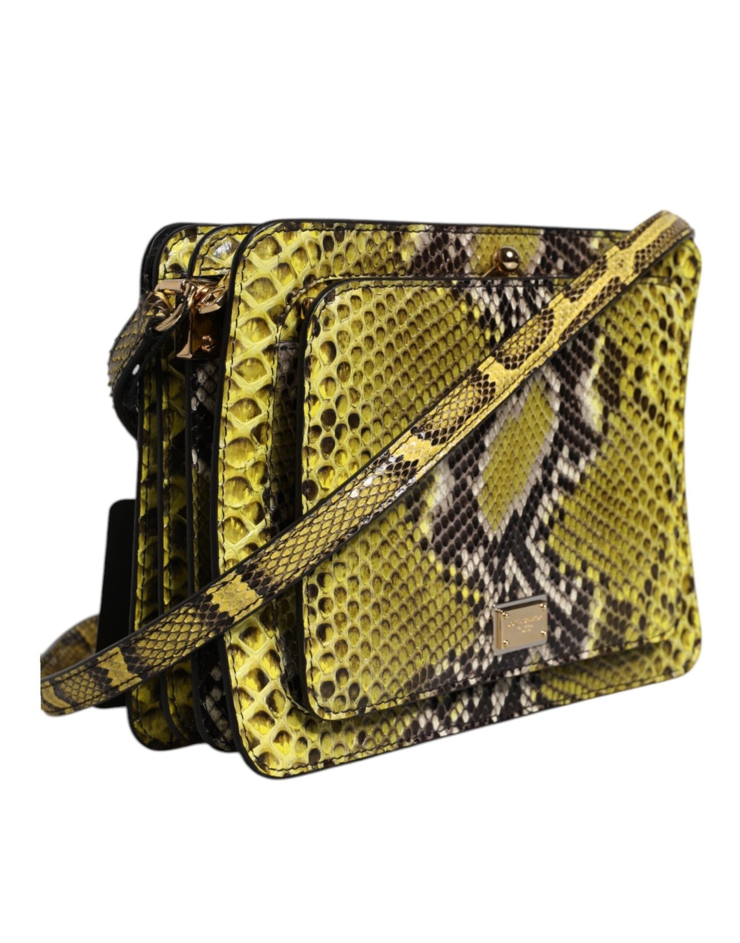 Dolce & Gabbana Green Exotic Leather DG Plaque Crossbody Clutch Bag - Sandy Store ByNet