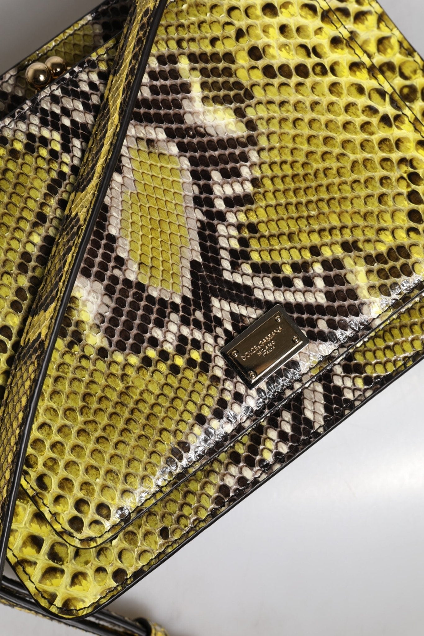 Dolce & Gabbana Green Exotic Leather DG Plaque Crossbody Clutch Bag - Sandy Store ByNet