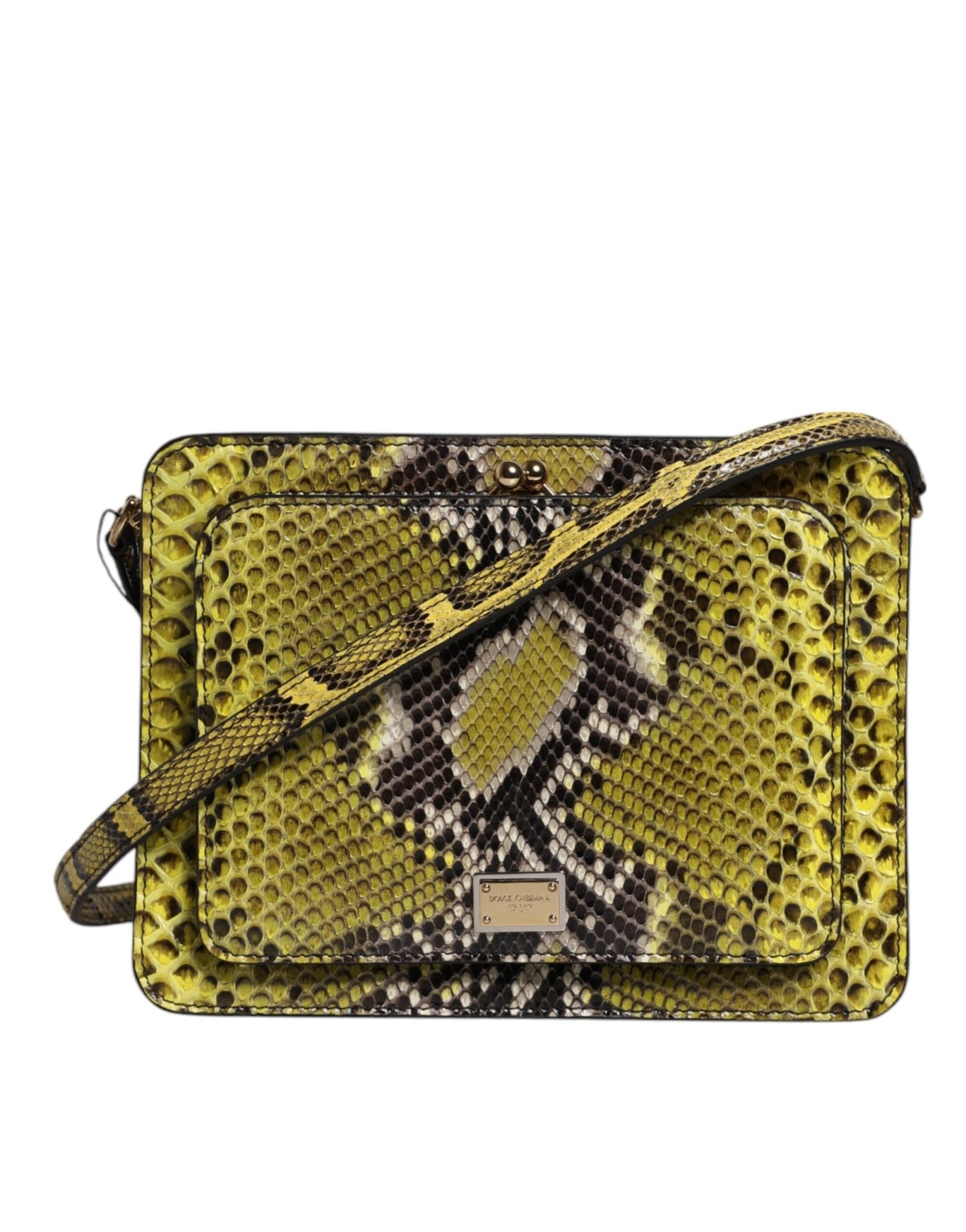 Dolce & Gabbana Green Exotic Leather DG Plaque Crossbody Clutch Bag - Sandy Store ByNet
