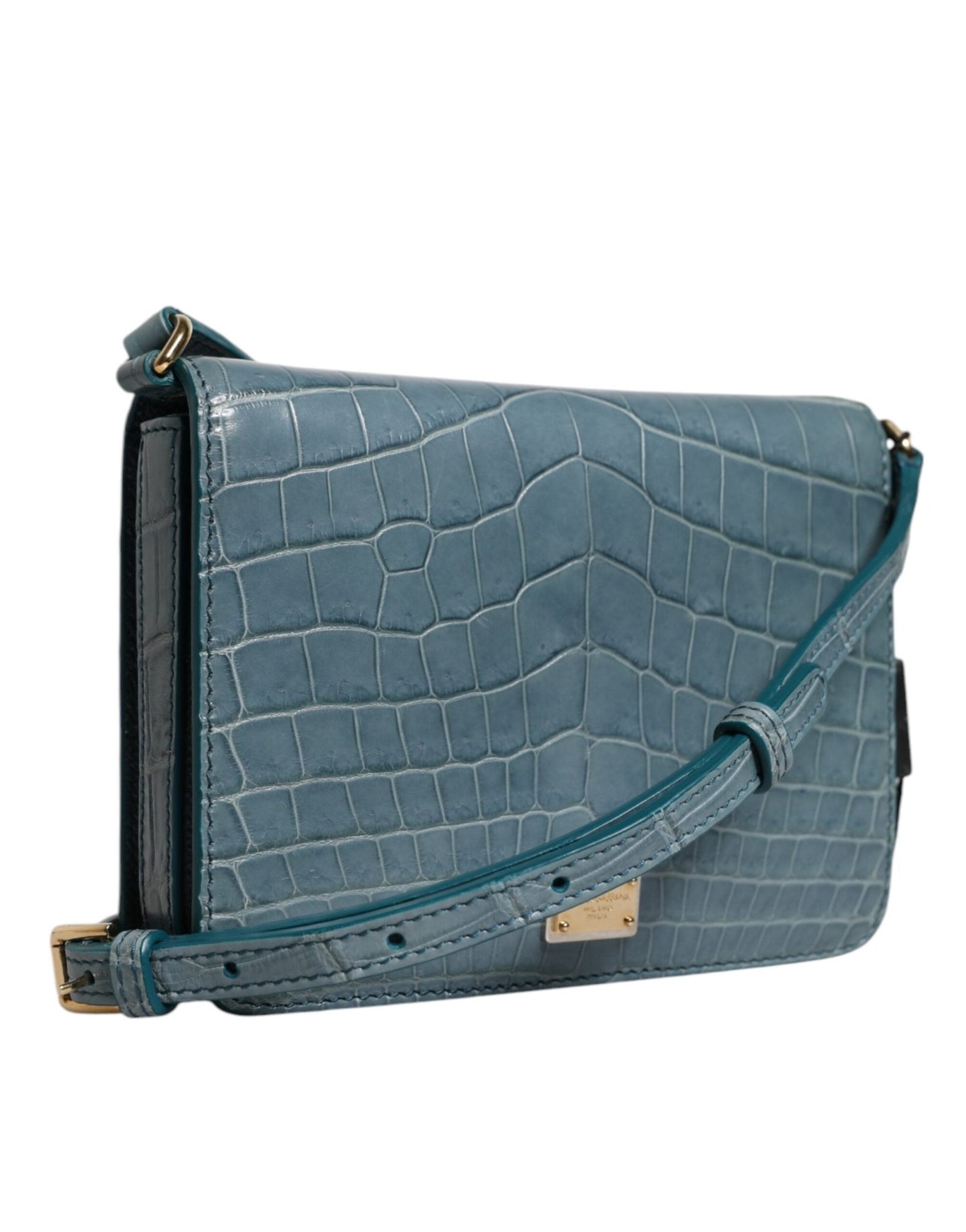 Dolce & Gabbana Green Exotic Leather DG Plaque Crossbody Mini Bag - Sandy Store ByNet