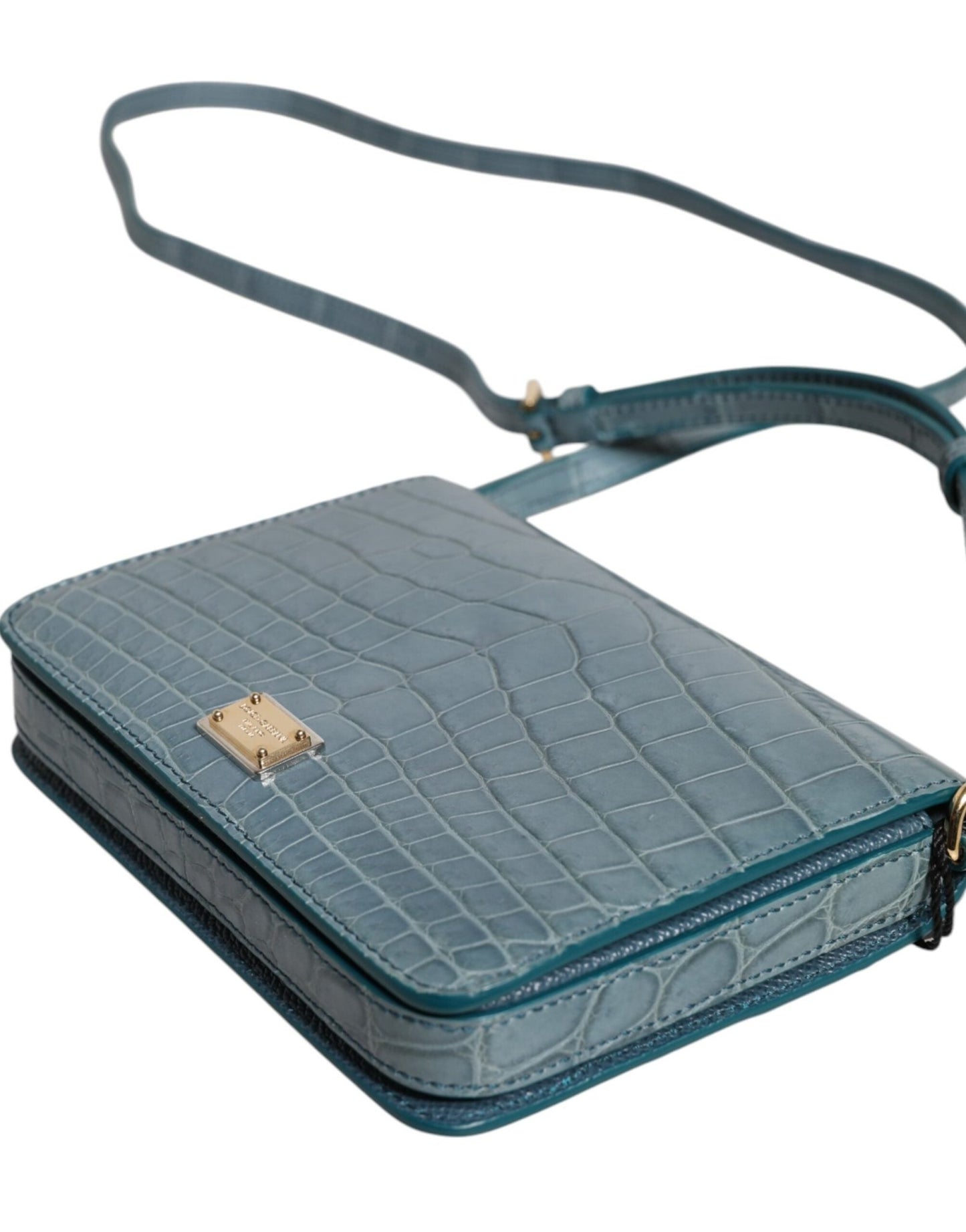 Dolce & Gabbana Green Exotic Leather DG Plaque Crossbody Mini Bag - Sandy Store ByNet
