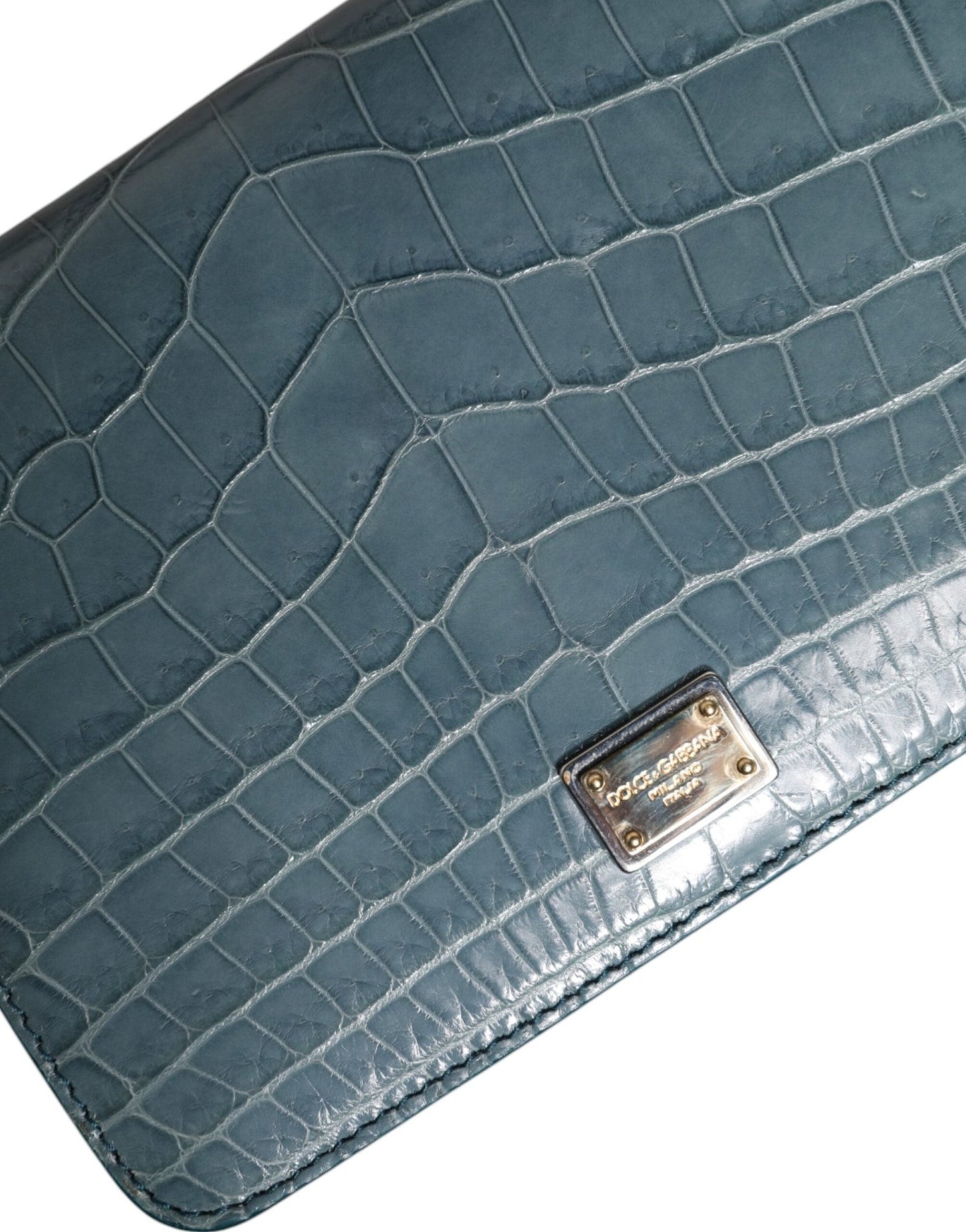 Dolce & Gabbana Green Exotic Leather DG Plaque Crossbody Mini Bag - Sandy Store ByNet