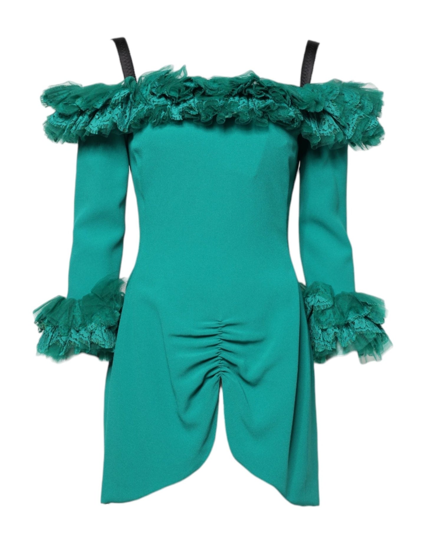 Dolce & Gabbana Green Lace Off Shoulder Sheath Mini Dress – IT40|S par Dolce & Gabbana | Disponible sur Sandy Store ByNet