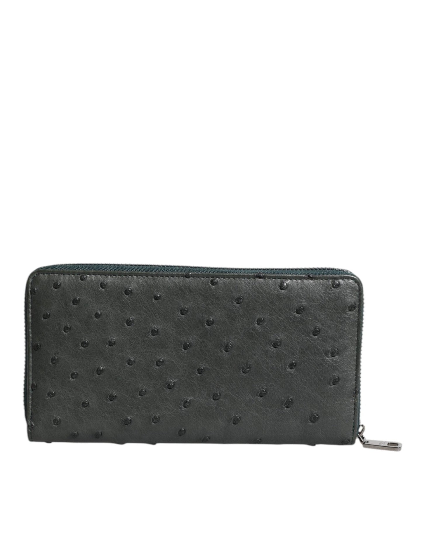 Dolce & Gabbana Green Ostrich Logo Plaque Zip Around Continental Wallet - Sandy Store ByNet