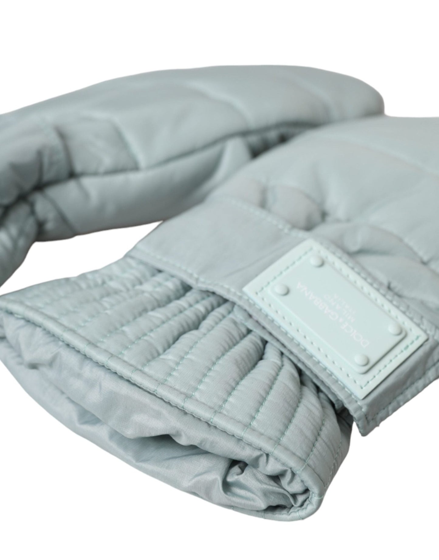 Dolce & Gabbana Green Quilted Nylon Wrist Length Mitten Gloves - Sandy Store ByNet