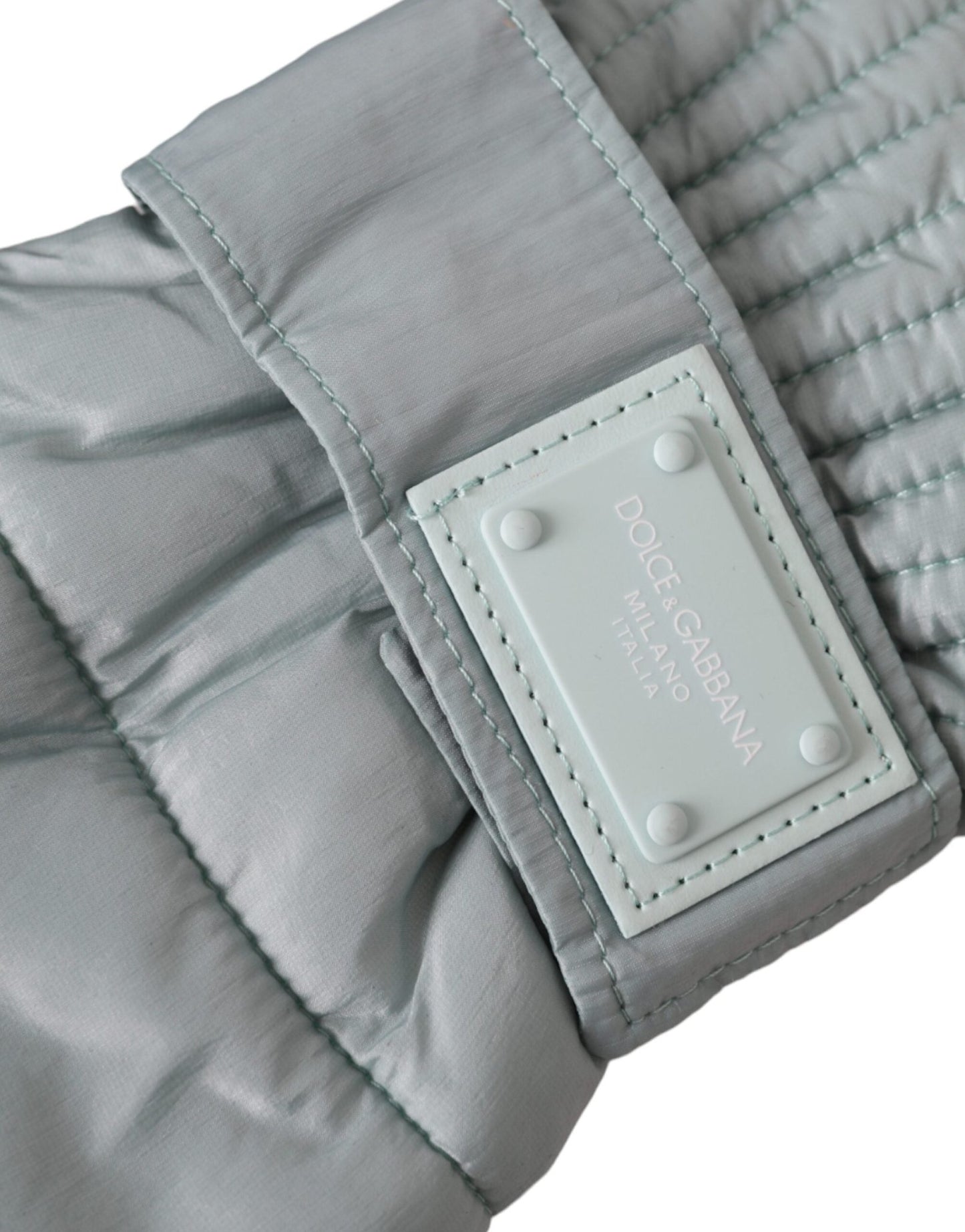 Dolce & Gabbana Green Quilted Nylon Wrist Length Mitten Gloves - Sandy Store ByNet