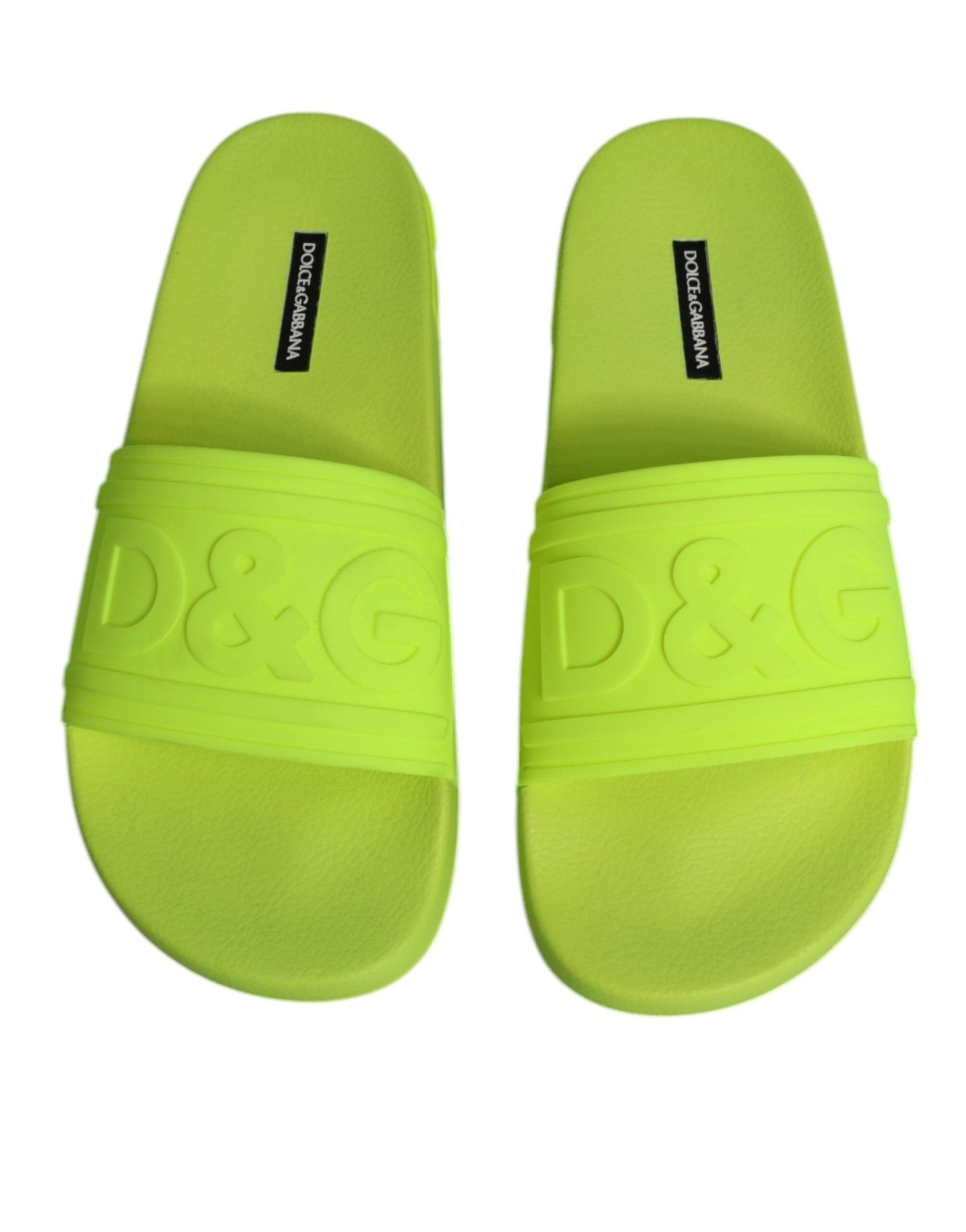 Dolce & Gabbana Green Rubber Slides Sandals Beachwear Shoes - Sandy Store ByNet