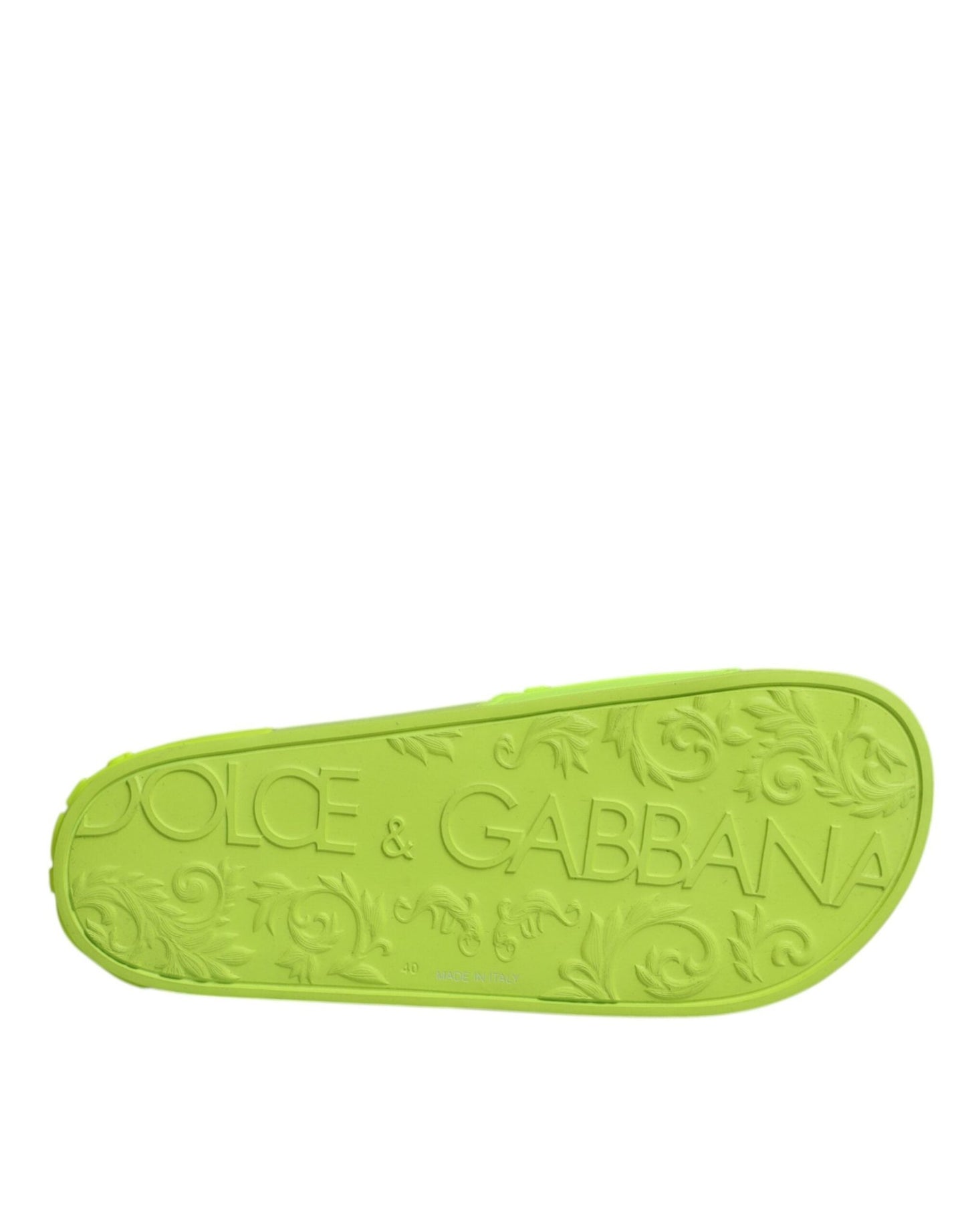 Dolce & Gabbana Green Rubber Slides Sandals Beachwear Shoes - Sandy Store ByNet