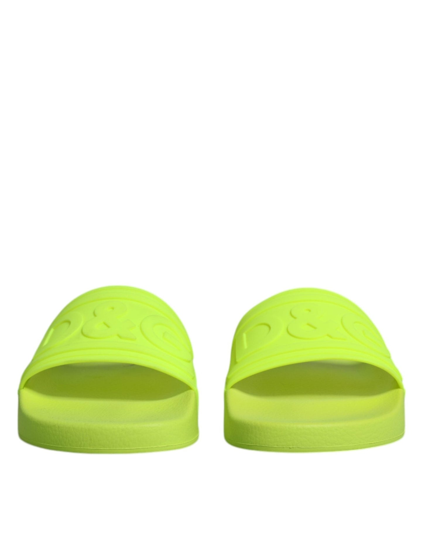 Dolce & Gabbana Green Rubber Slides Sandals Beachwear Shoes - Sandy Store ByNet