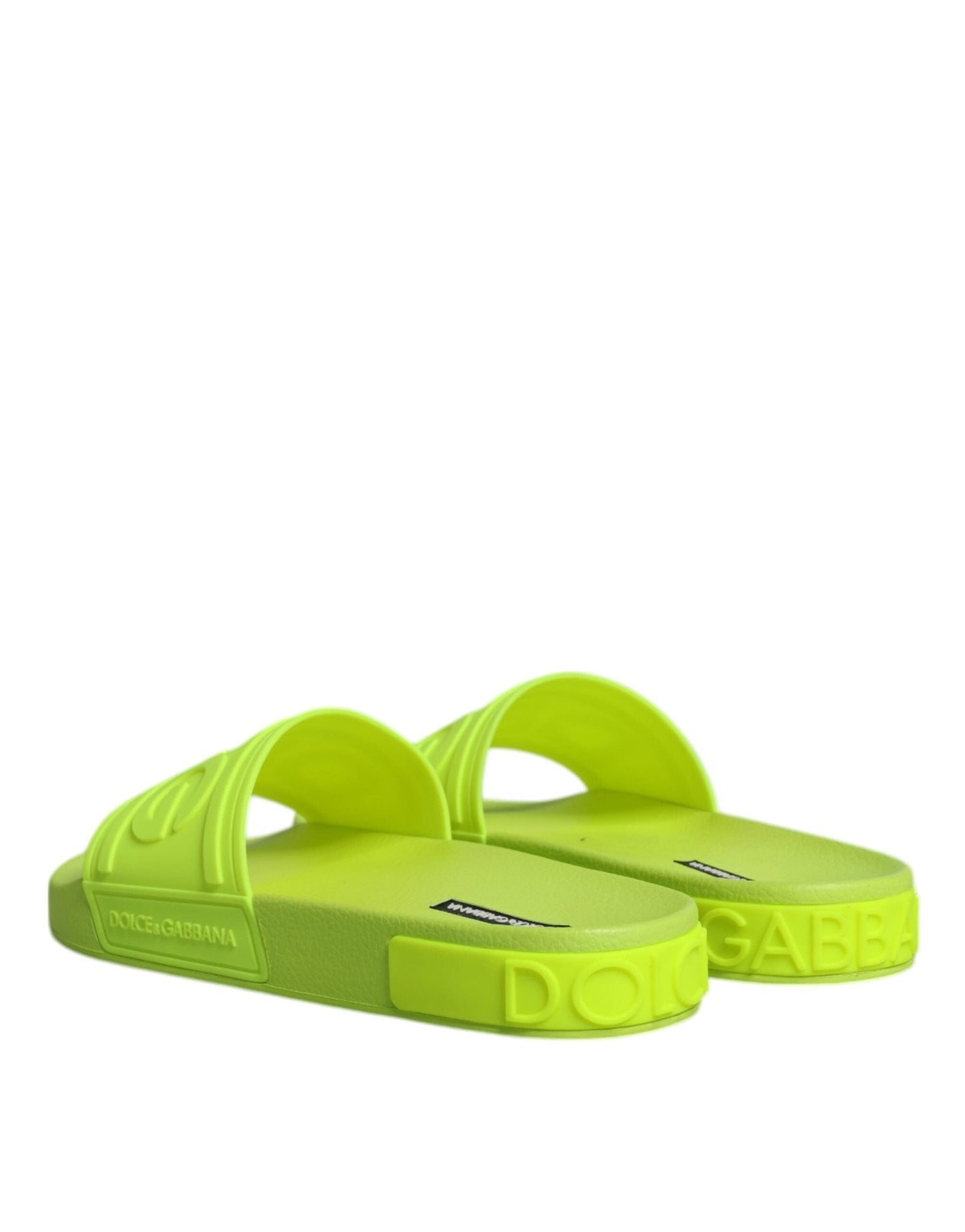 Dolce & Gabbana Green Rubber Slides Sandals Beachwear Shoes - Sandy Store ByNet