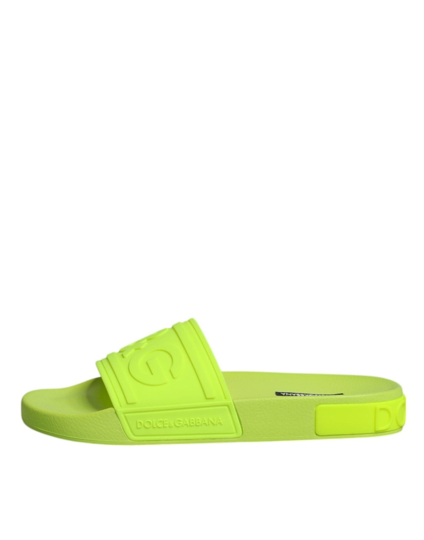 Dolce & Gabbana Green Rubber Slides Sandals Beachwear Shoes - Sandy Store ByNet