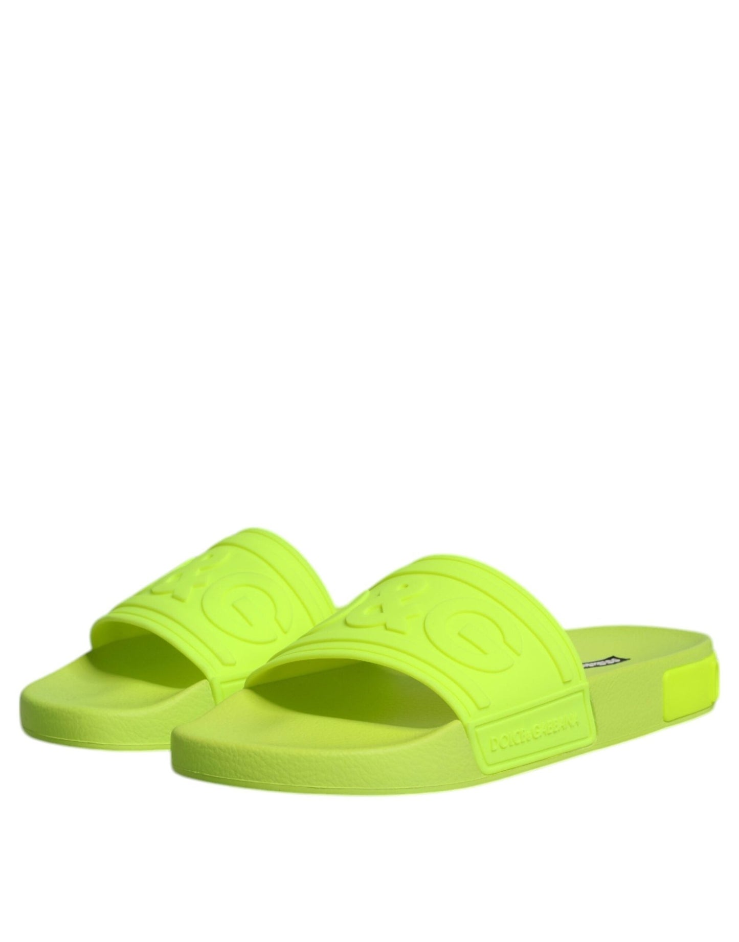 Dolce & Gabbana Green Rubber Slides Sandals Beachwear Shoes - Sandy Store ByNet