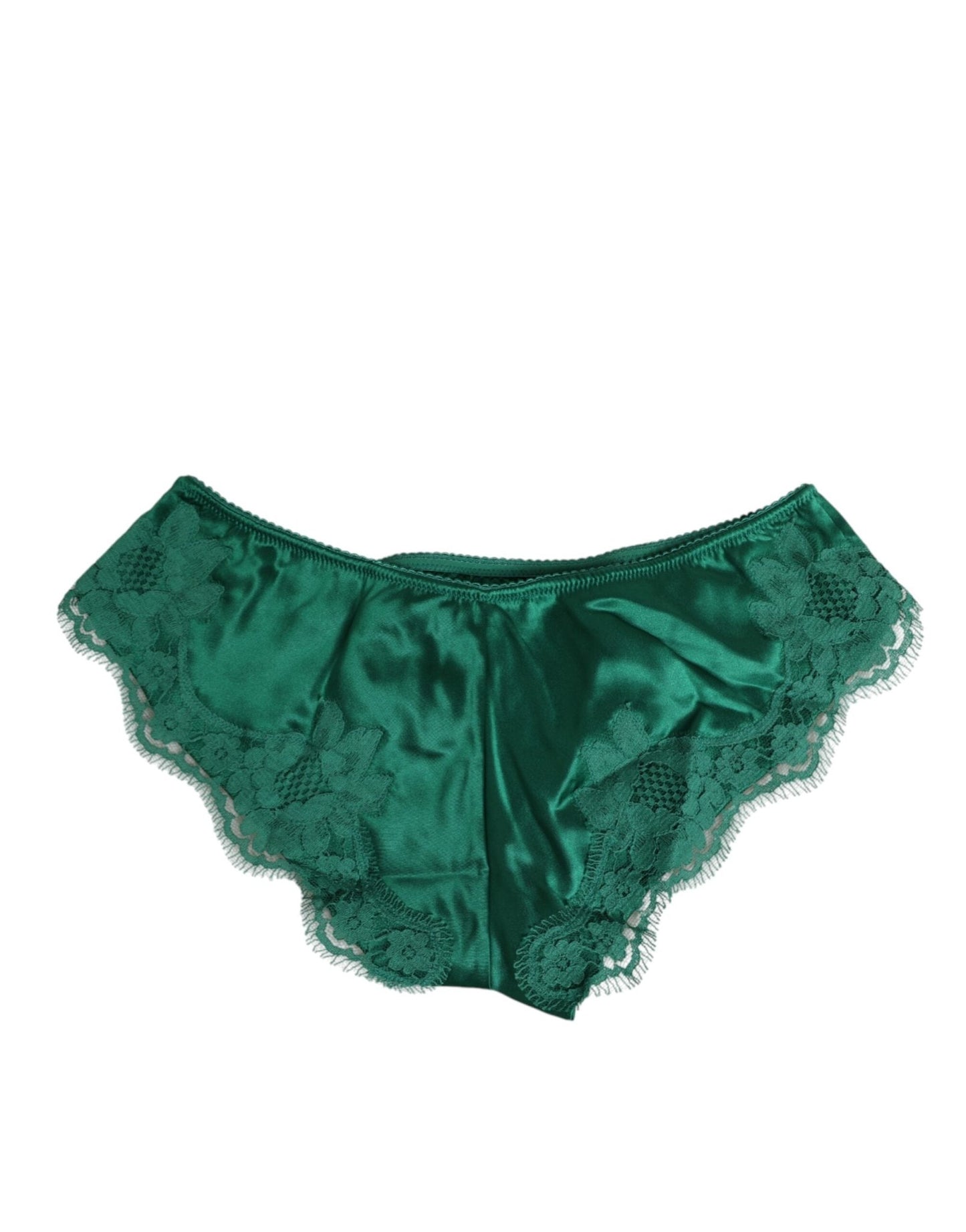 Dolce & Gabbana Green Satin Lace Briefs Women Underwear – IT3 | M par Dolce & Gabbana | Disponible sur Sandy Store ByNet