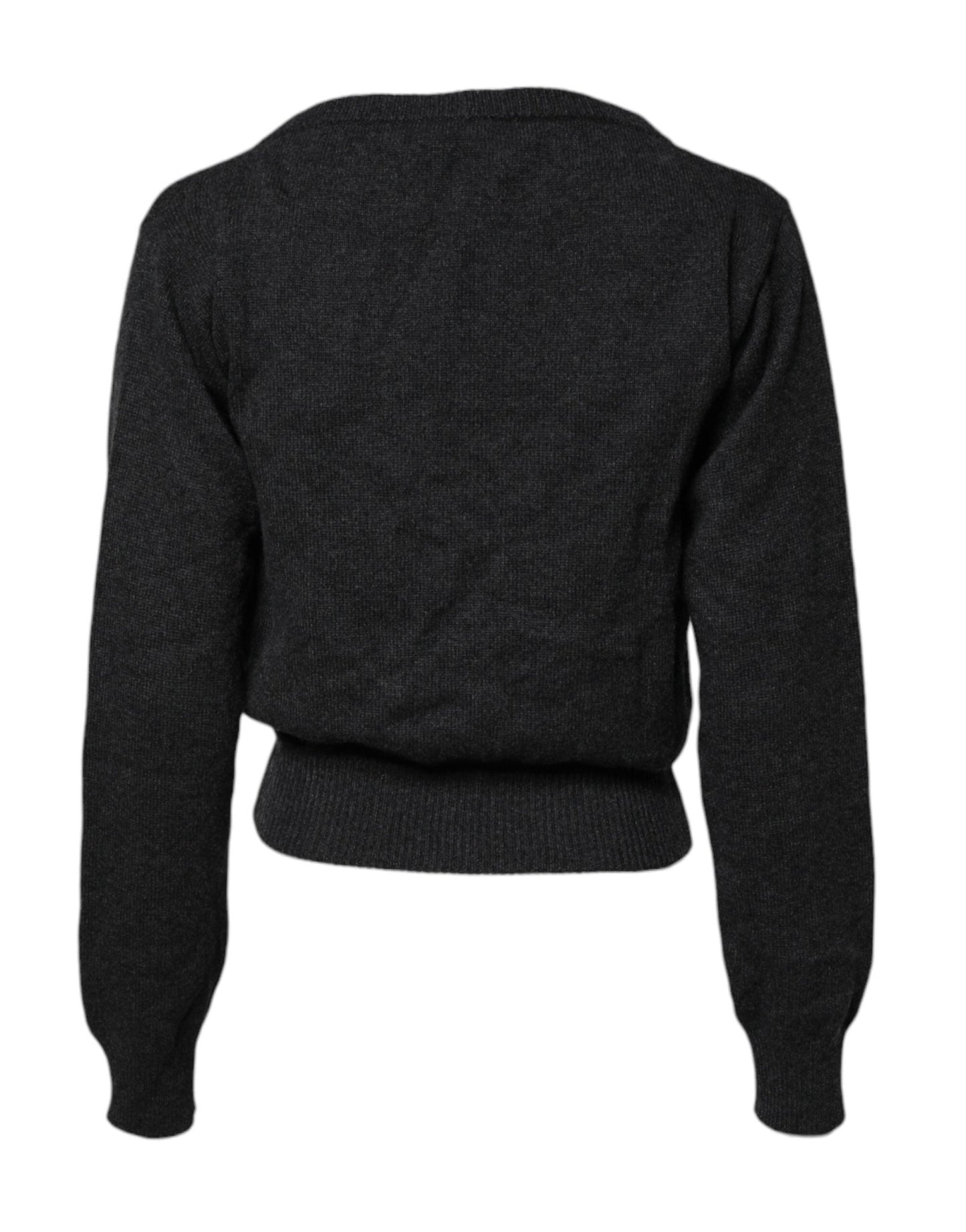Dolce & Gabbana Grey Cashmere Deep V - neck Pullover Sweater - Sandy Store ByNet