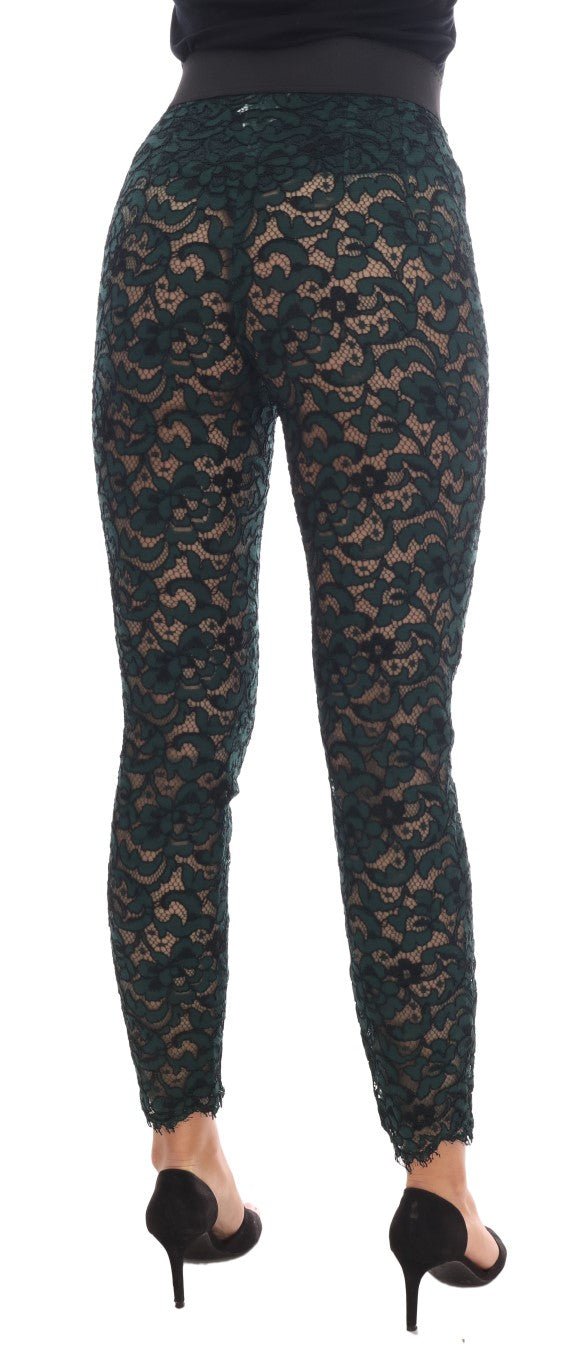 Dolce & Gabbana High Waist Floral Lace Slim Trousers - Sandy Store ByNet