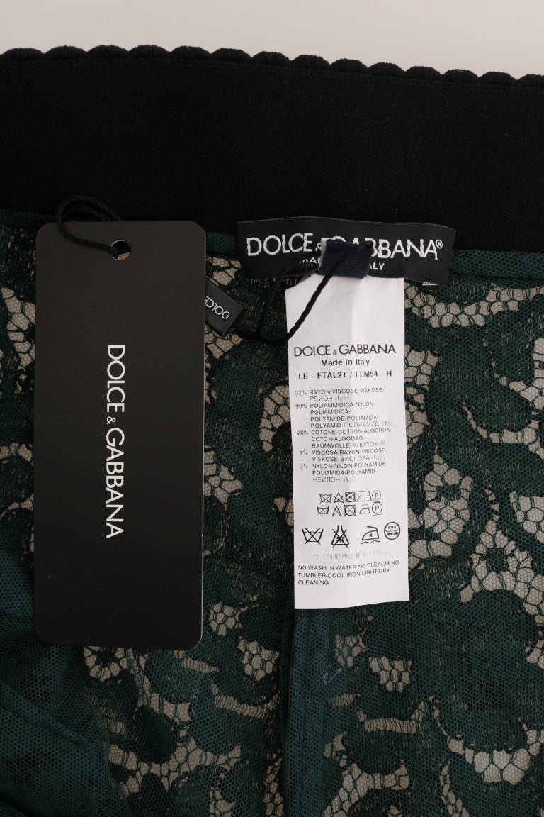 Dolce & Gabbana High Waist Floral Lace Slim Trousers - Sandy Store ByNet