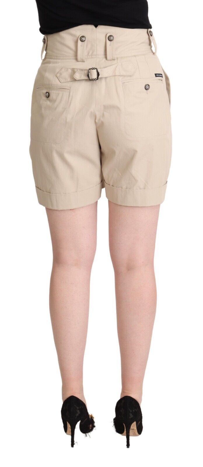 Dolce & Gabbana High - Waisted Beige Cargo Shorts - Sandy Store ByNet