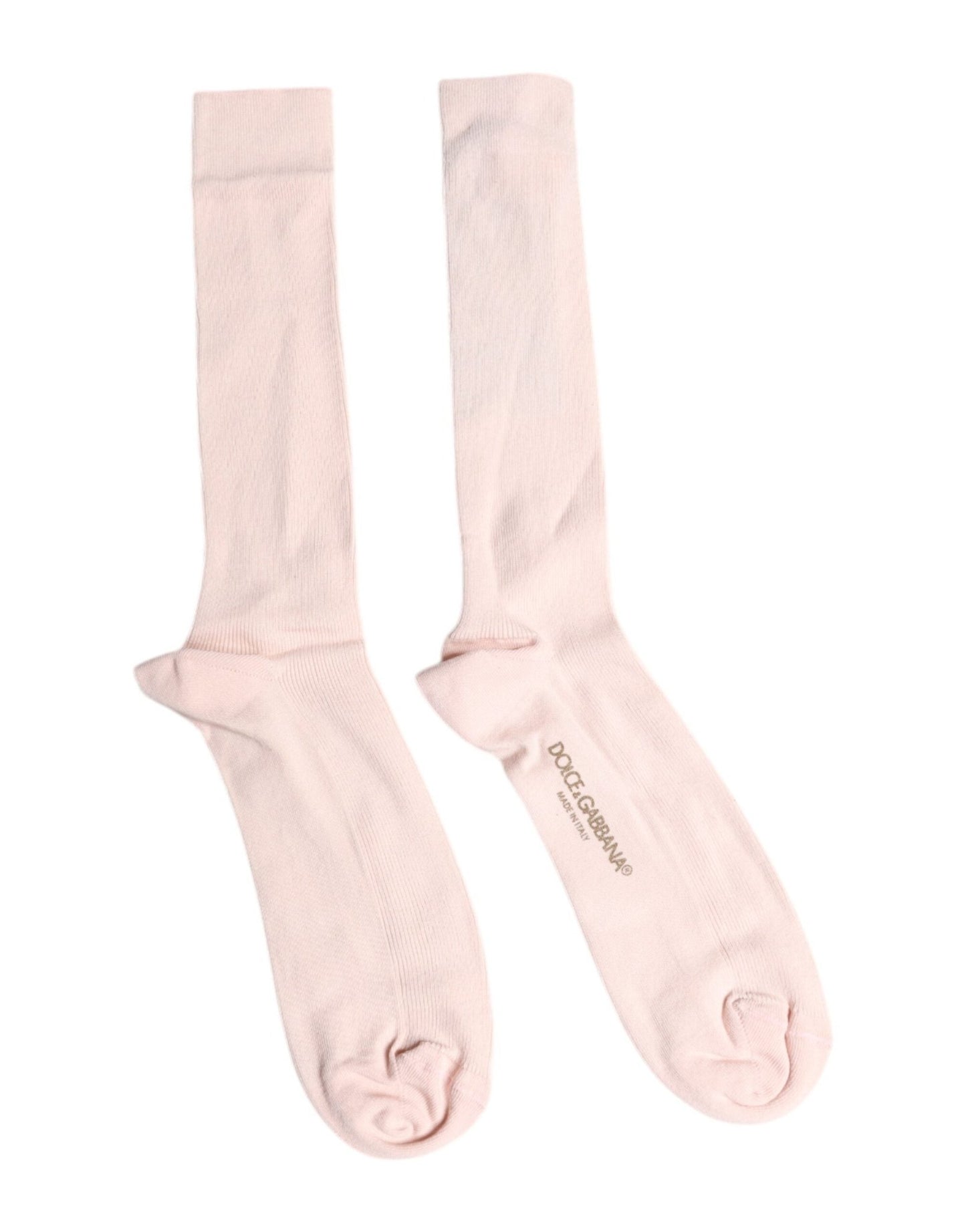 Dolce & Gabbana Ivory Cotton Stretch Logo Over Calf Socks – L par Dolce & Gabbana | Disponible sur Sandy Store ByNet