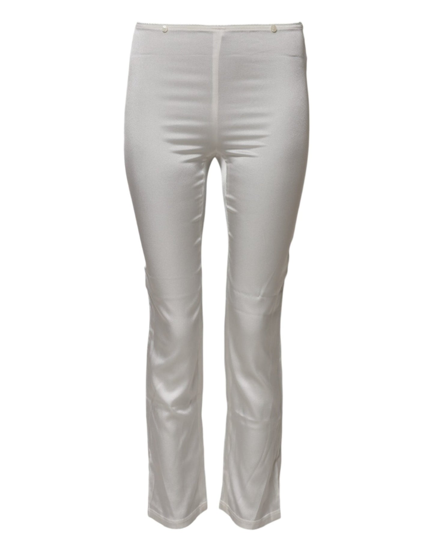 Dolce & Gabbana Ivory Silk Tapered High Waist Pants – IT36|XXS par Dolce & Gabbana | Disponible sur Sandy Store ByNet