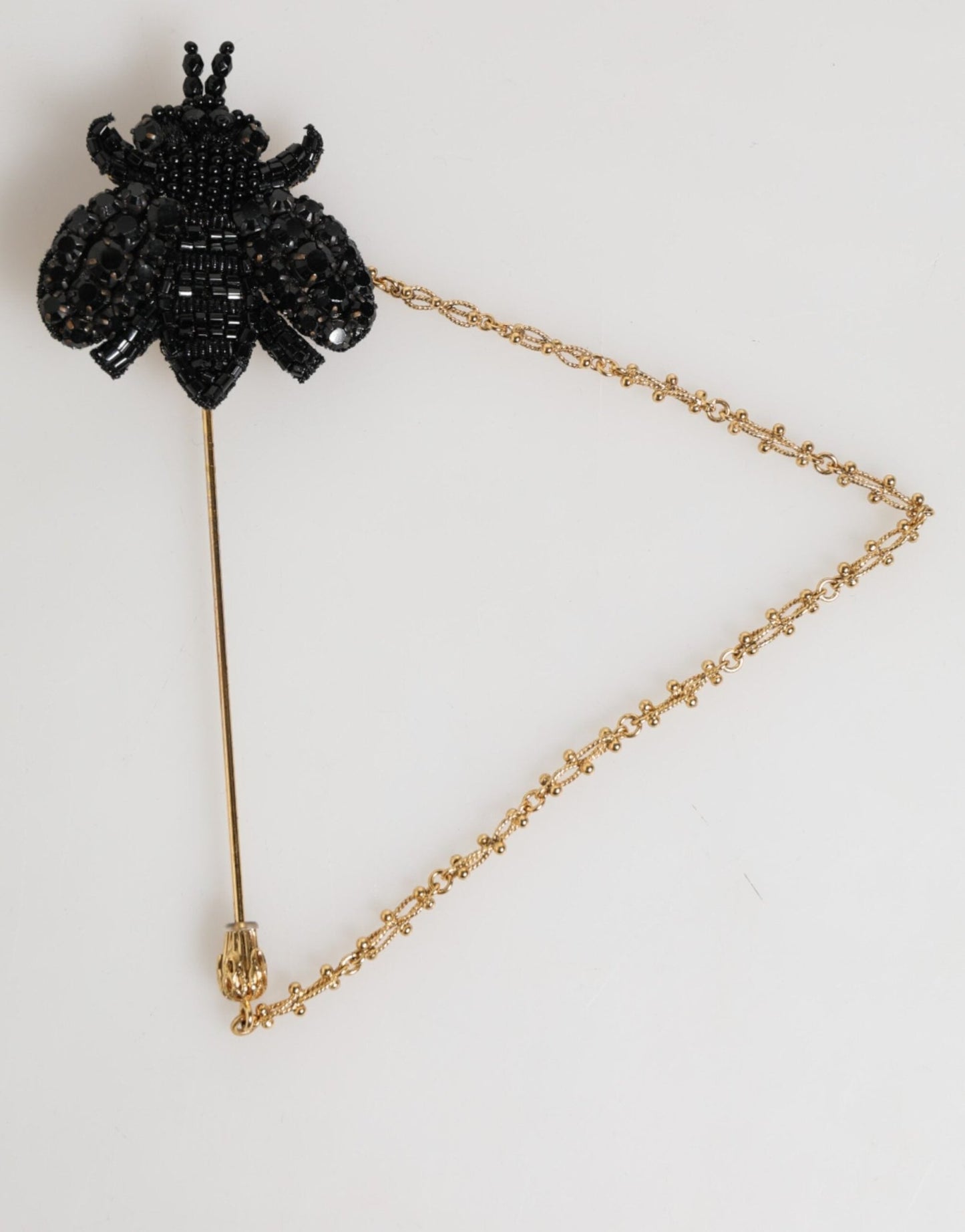 Dolce & Gabbana Lapel Pin Gold Brass Black Crystal Bee Accessories Brooch – par Dolce & Gabbana | Disponible sur Sandy Store ByNet