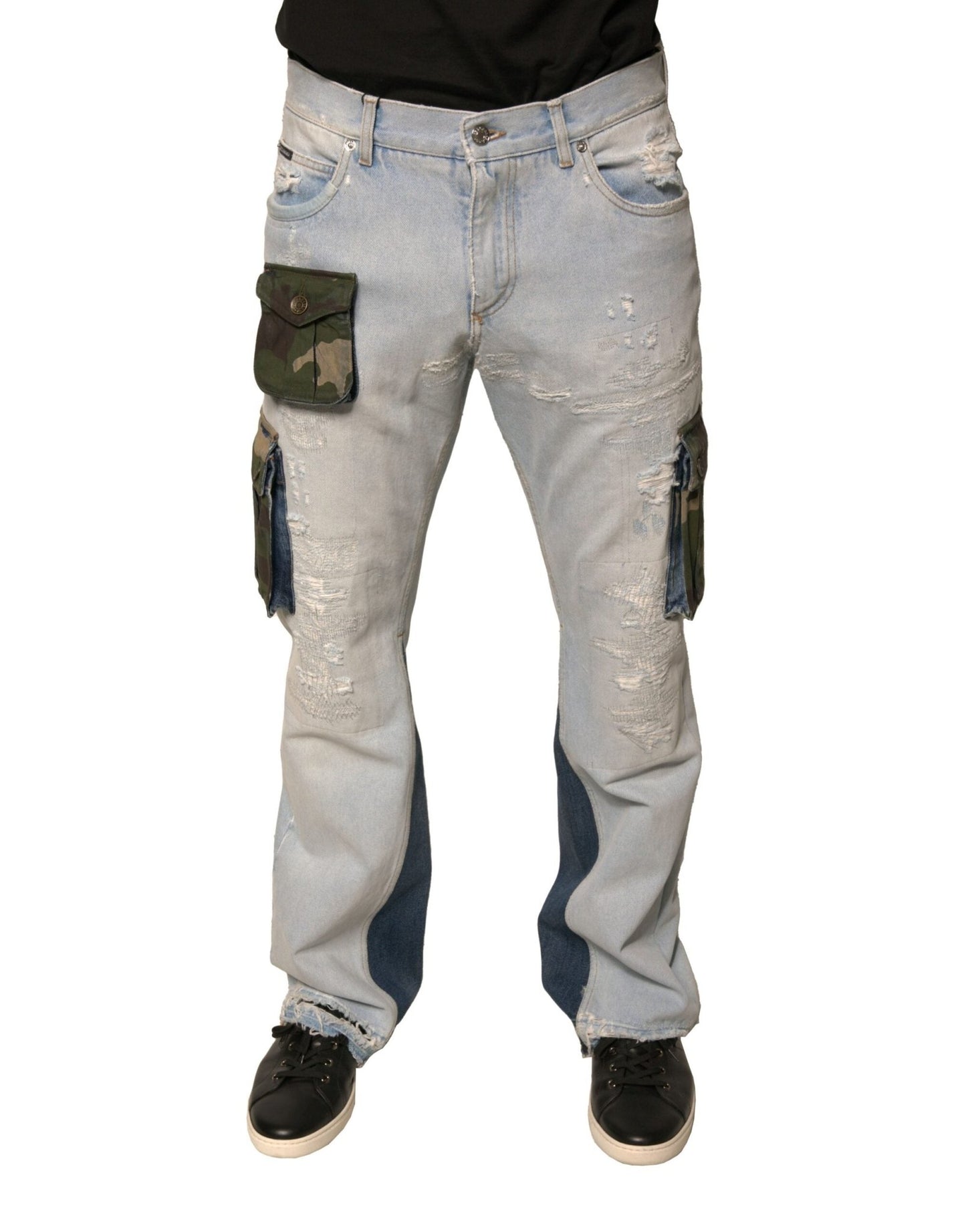 Dolce & Gabbana Light Blue Cotton Cargo Straight Denim Jeans – IT48 | M par Dolce & Gabbana | Disponible sur Sandy Store ByNet