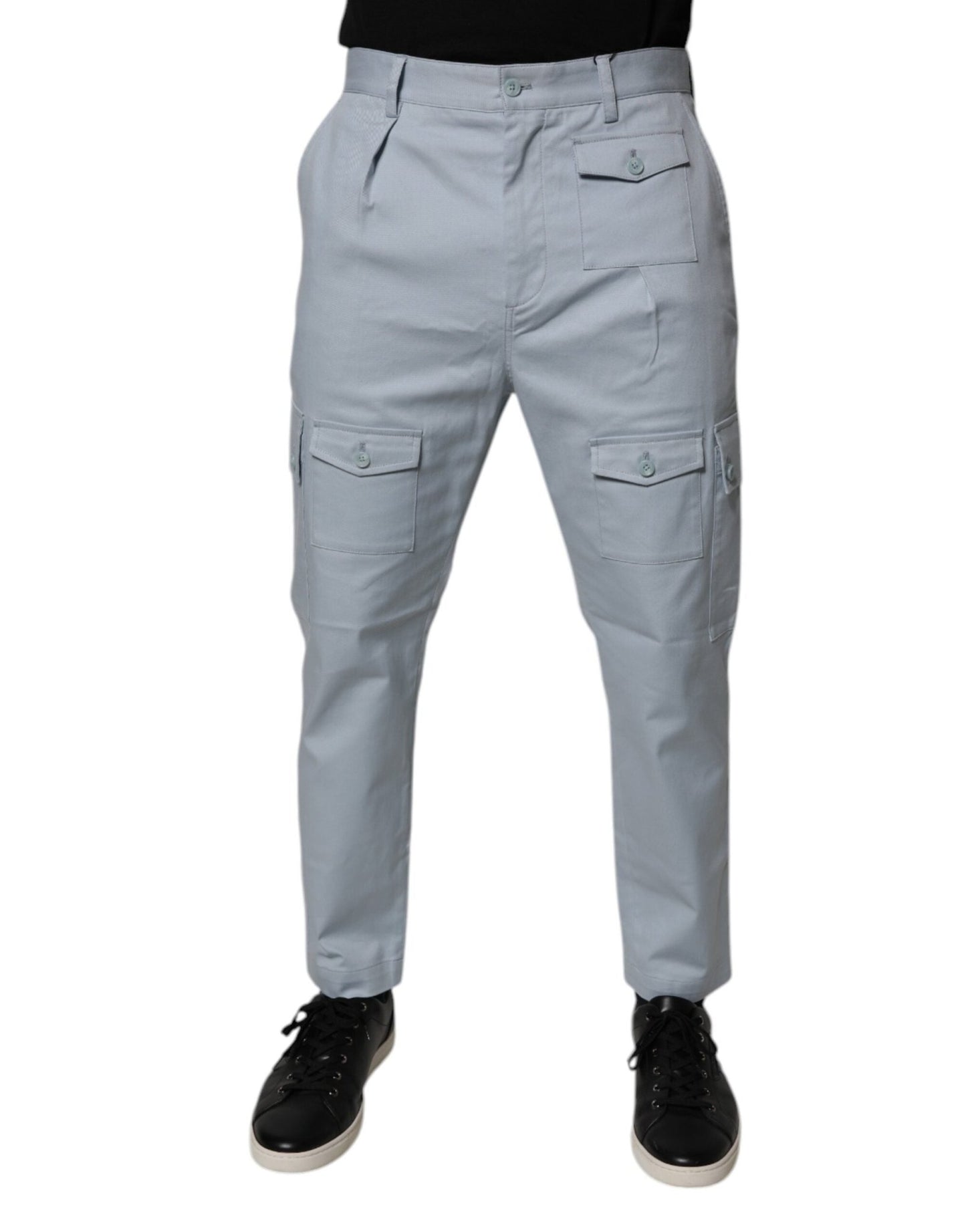 Dolce & Gabbana Light Blue Cotton Cargo Tapered Pants – IT48 | M par Dolce & Gabbana | Disponible sur Sandy Store ByNet