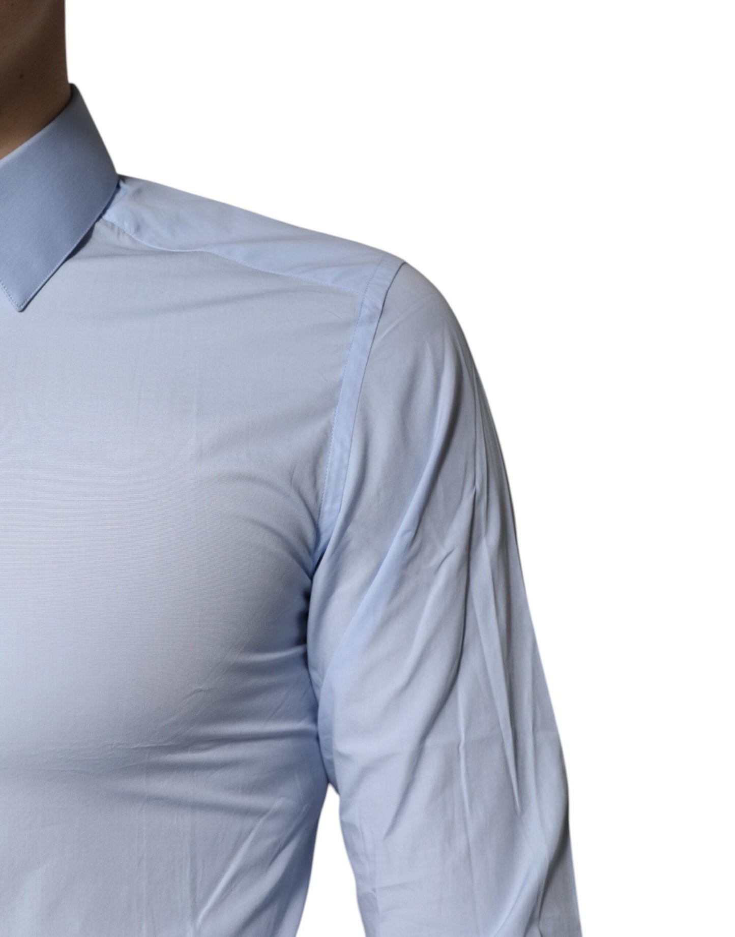 Dolce & Gabbana Light Blue Cotton GOLD Dress Formal Shirt - Sandy Store ByNet