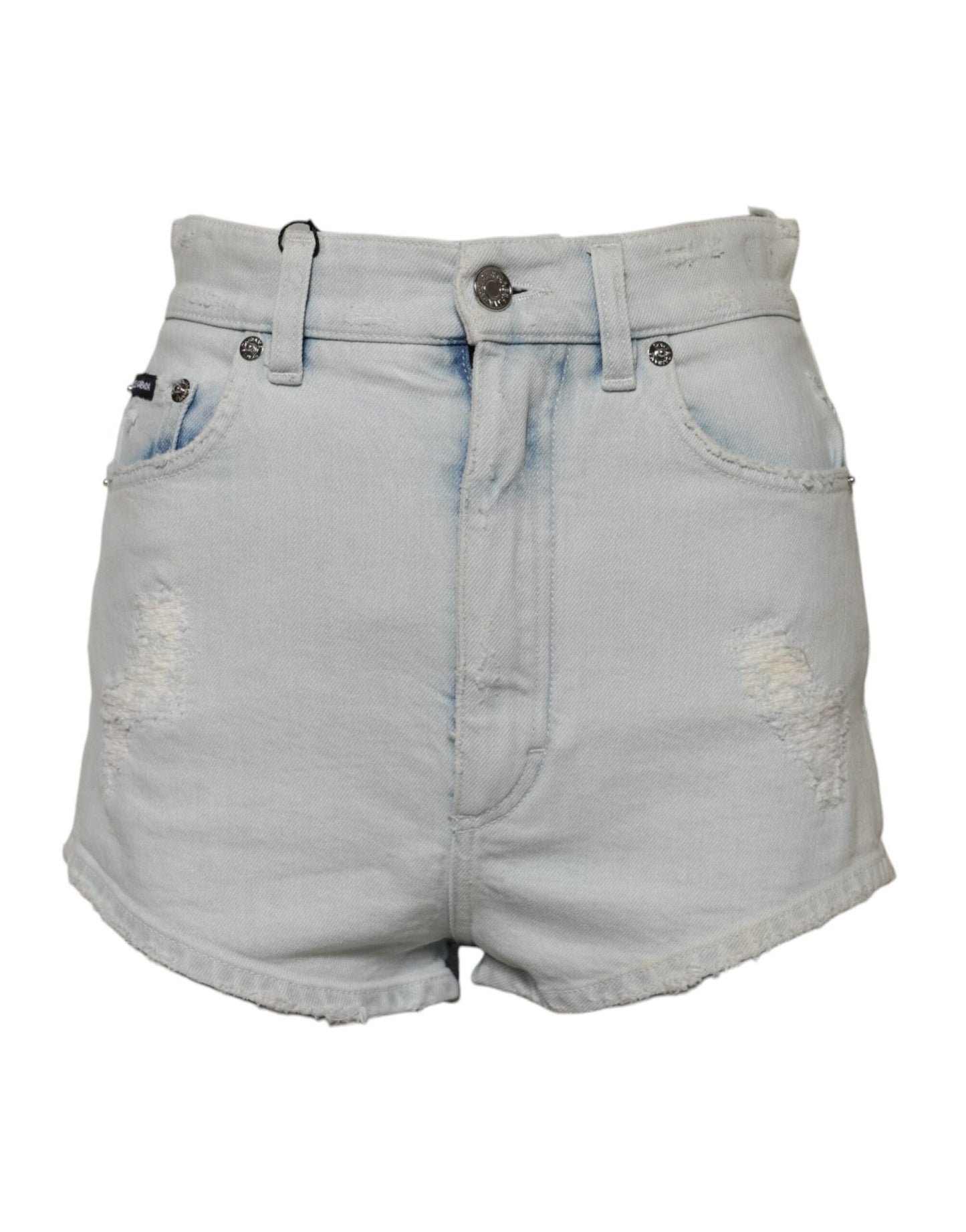 Dolce & Gabbana Light Blue Washed Denim Cotton Hot Pants Shorts – IT40|S par Dolce & Gabbana | Disponible sur Sandy Store ByNet