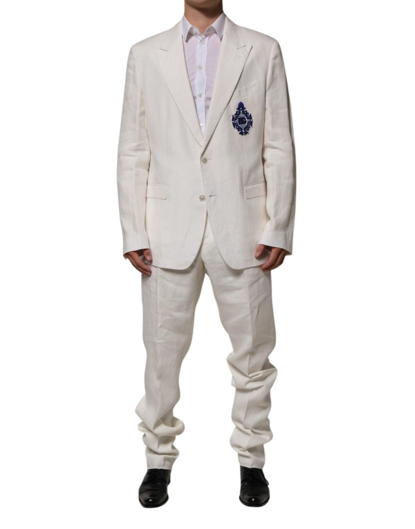 Dolce & Gabbana Light Cream Linen Embroidered 2 Piece Suit – IT58 | 3XL par Dolce & Gabbana | Disponible sur Sandy Store ByNet