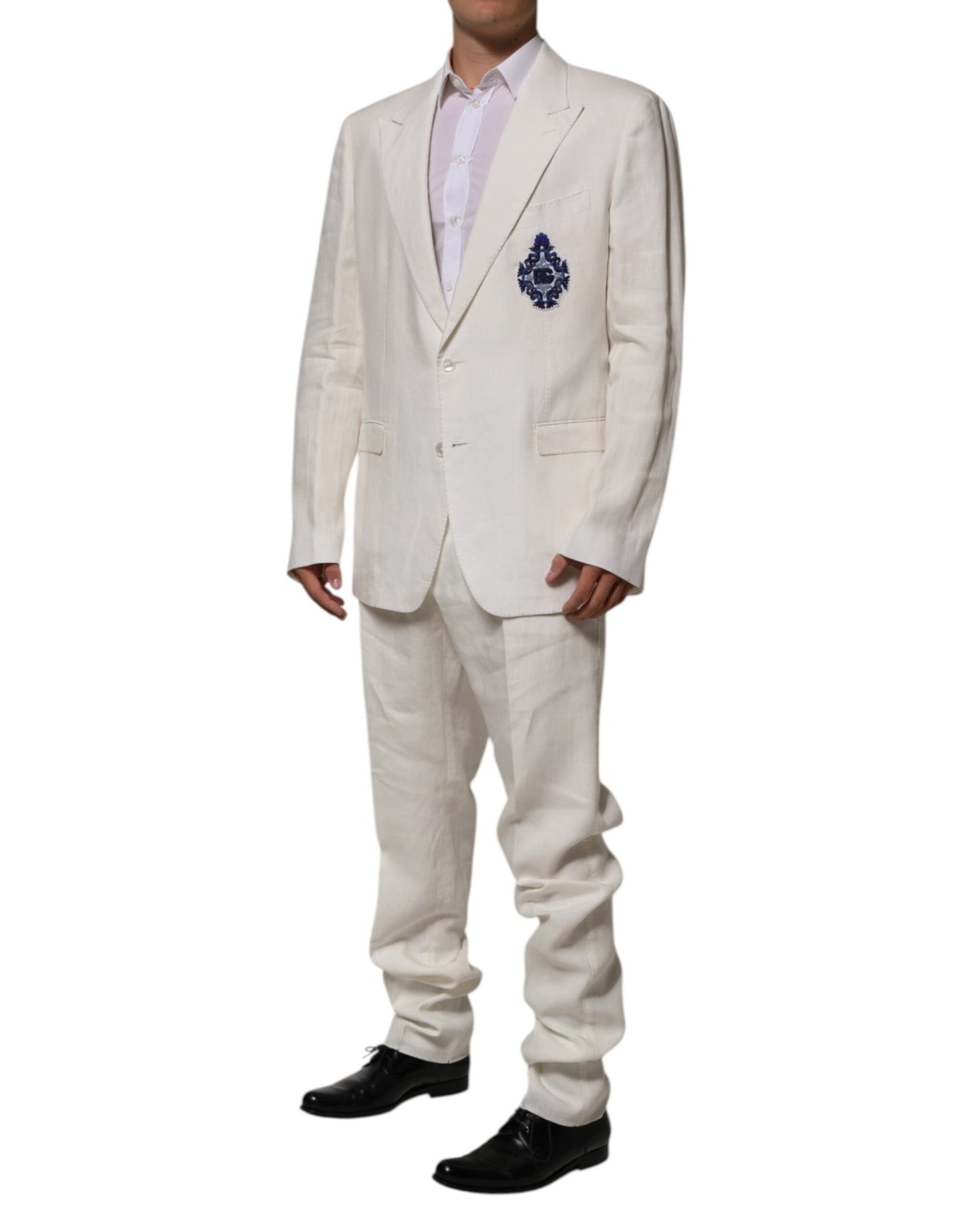 Dolce & Gabbana Light Cream Linen Embroidered 2 Piece Suit – IT58 | 3XL par Dolce & Gabbana | Disponible sur Sandy Store ByNet