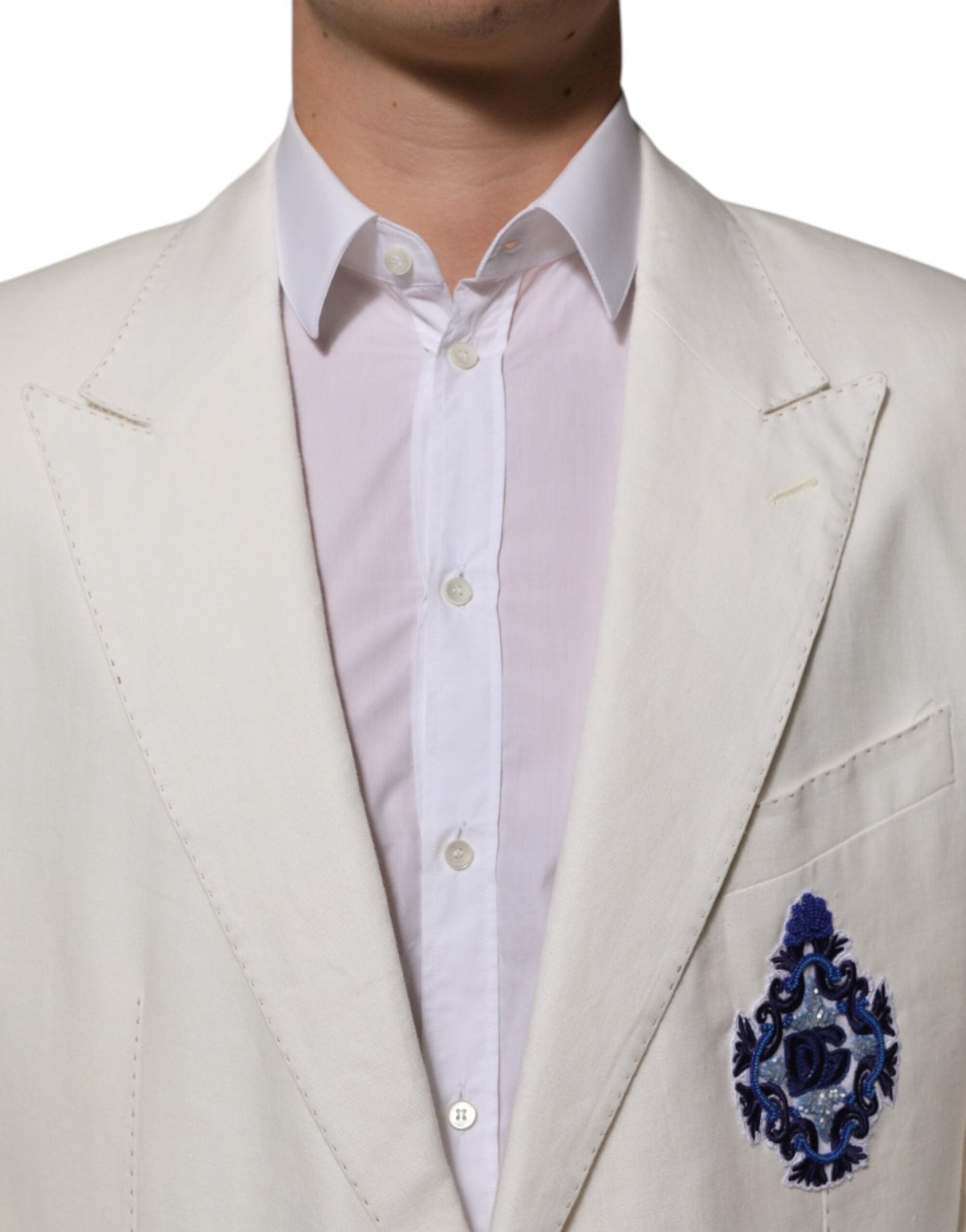 Dolce & Gabbana Light Cream Linen Embroidered 2 Piece Suit – IT58 | 3XL par Dolce & Gabbana | Disponible sur Sandy Store ByNet
