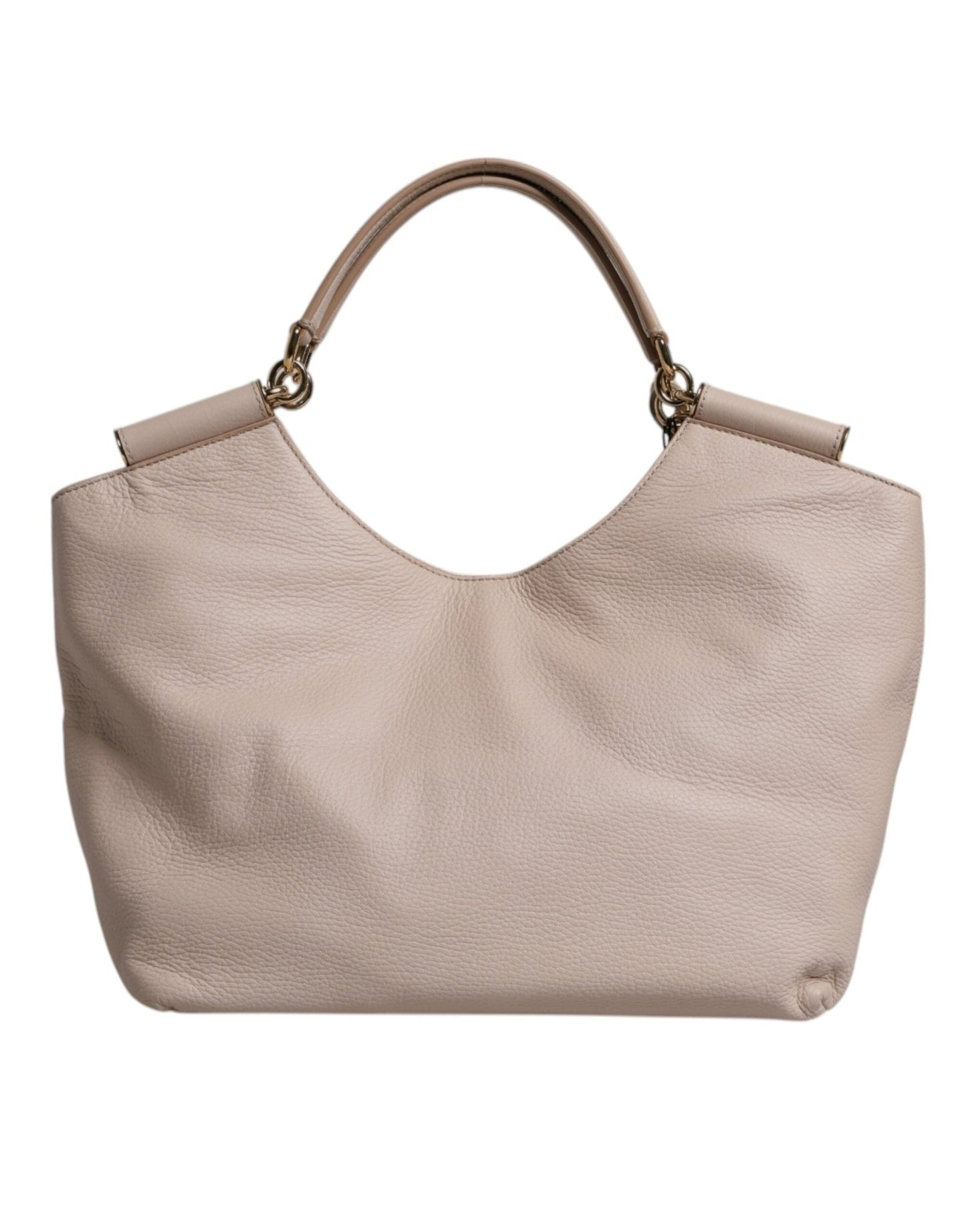 Dolce & Gabbana Light Pink Deer Leather Logo Plaque Tote Top Handle Bag - Sandy Store ByNet