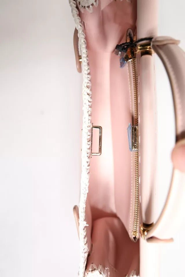 Dolce & Gabbana Light Pink Logo Plaque Soft Leather Strap Crossbody Bag - Sandy Store ByNet