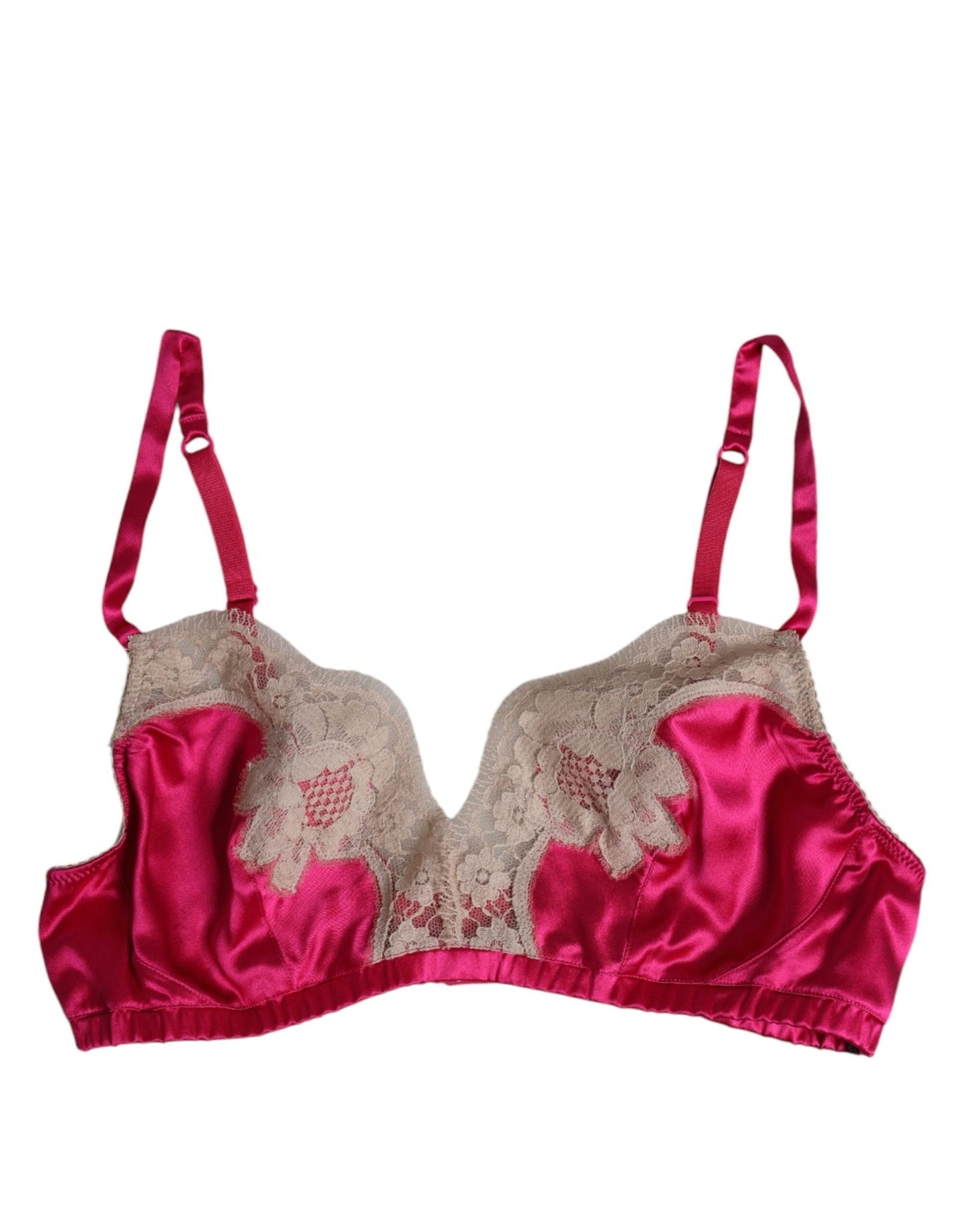 Dolce & Gabbana Magenta Floral Lace Silk Non Wire Bra Underwear – IT2 | S par Dolce & Gabbana | Disponible sur Sandy Store ByNet