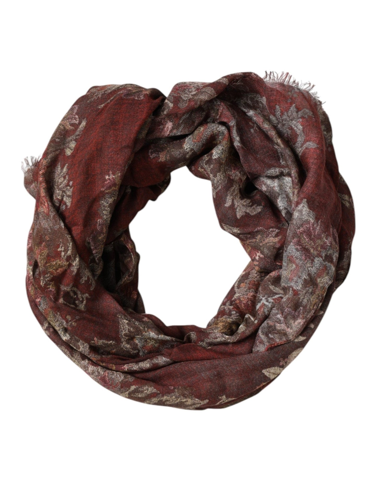 Dolce & Gabbana Maroon Floral Neck Warmer Foulard Scarf – par Dolce & Gabbana | Disponible sur Sandy Store ByNet